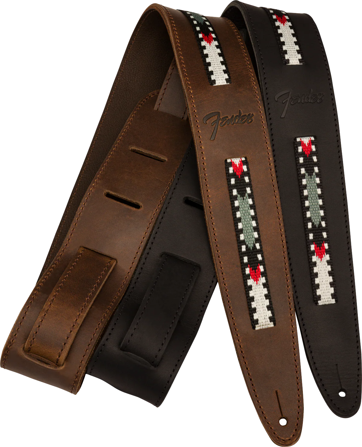 Fender Paramount Acoustic Leather Strap Black Straps - Image 4