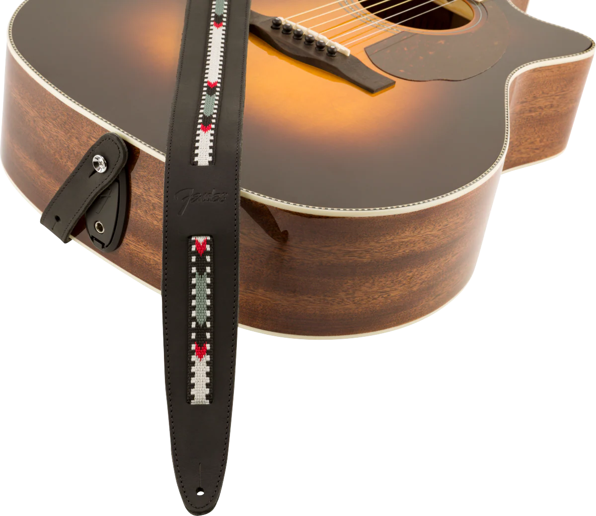 Fender Paramount Acoustic Leather Strap Black Straps - Image 5