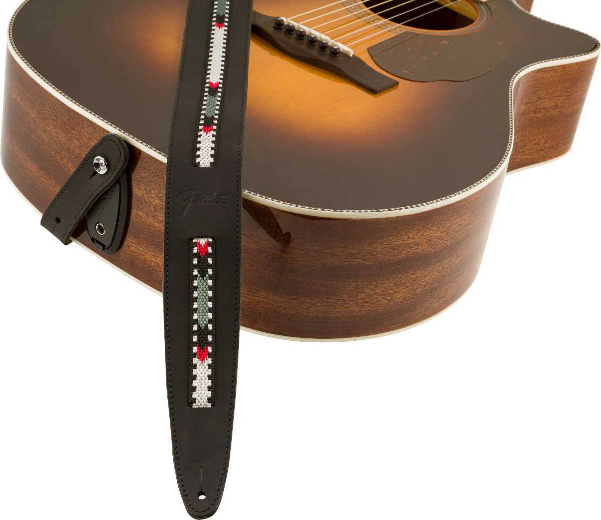 Fender Paramount Acoustic Leather Strap Black Straps - Image 6
