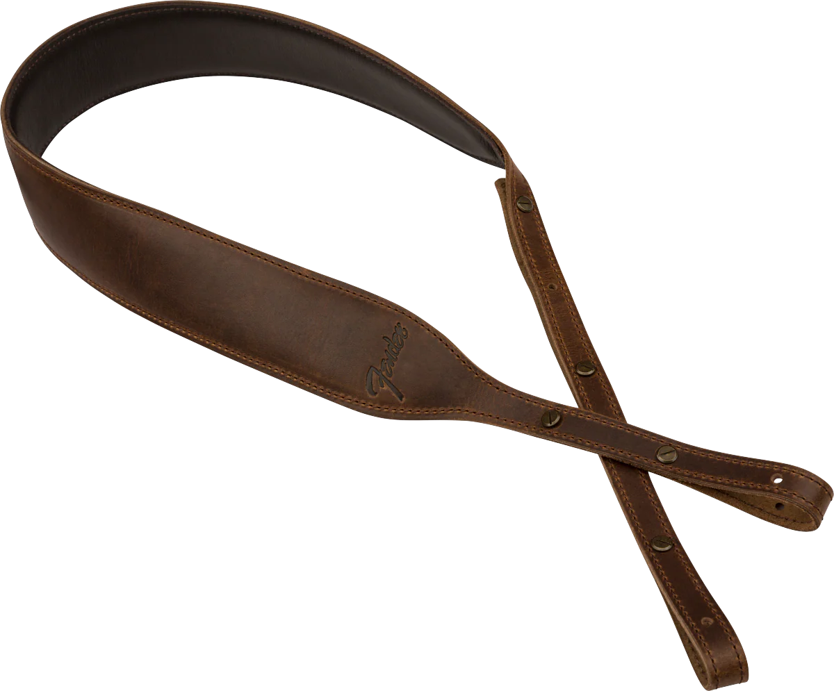 Fender Paramount Banjo Leather Strap Brown Straps - Image 2