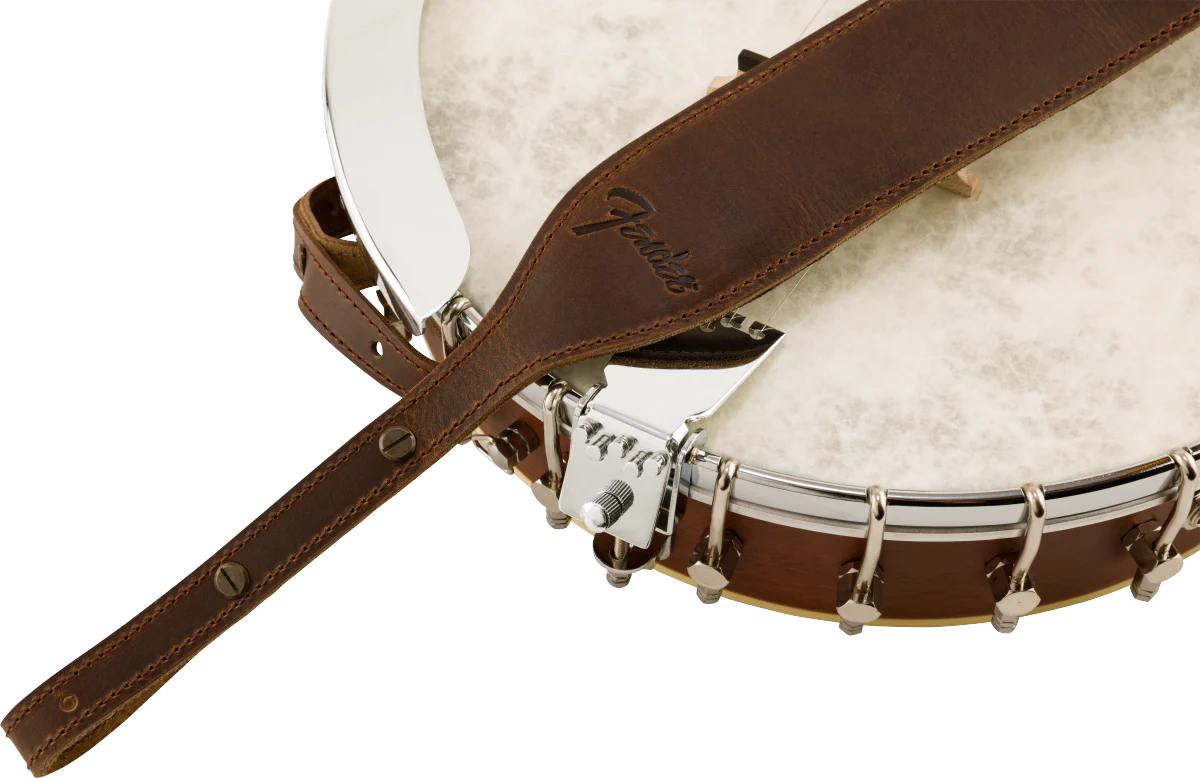 Fender Paramount Banjo Leather Strap Brown Straps - Image 5