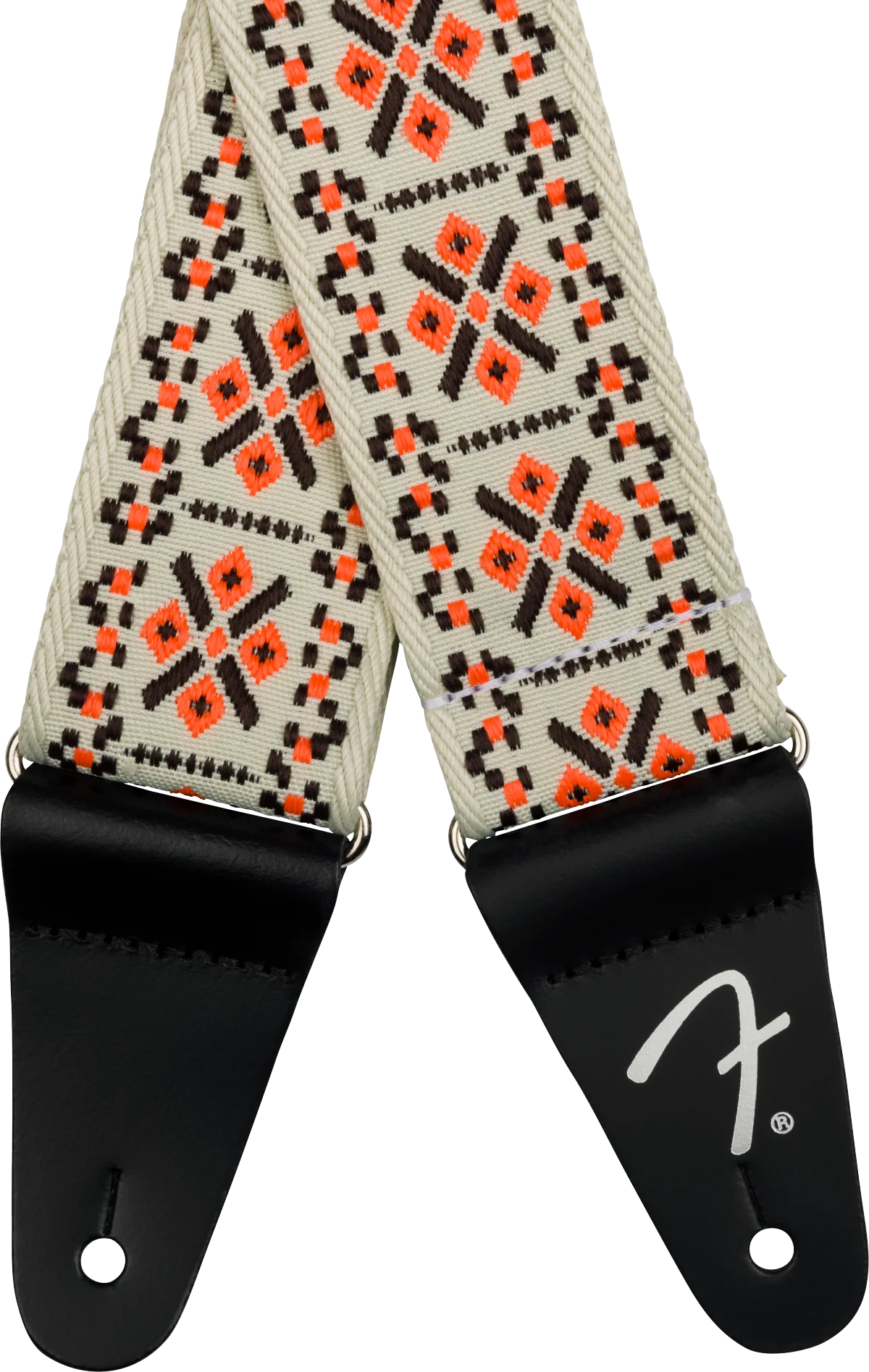 Fender Pasadena Woven Strap Lattice Orange 2" Strap - Image 2