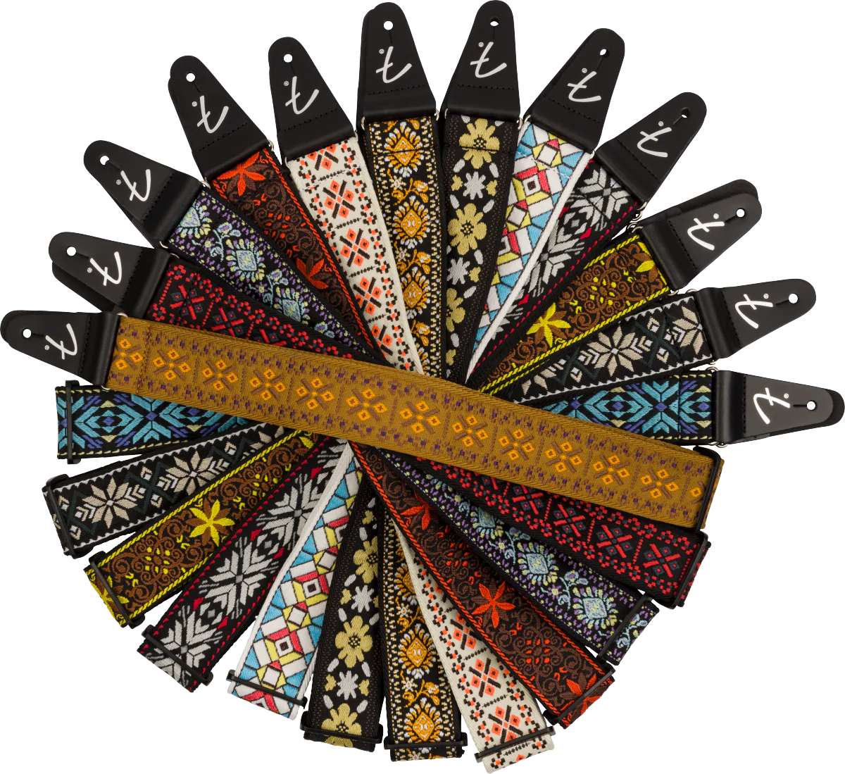 Fender Pasadena Woven Strap Lattice Orange 2" Strap - Image 4