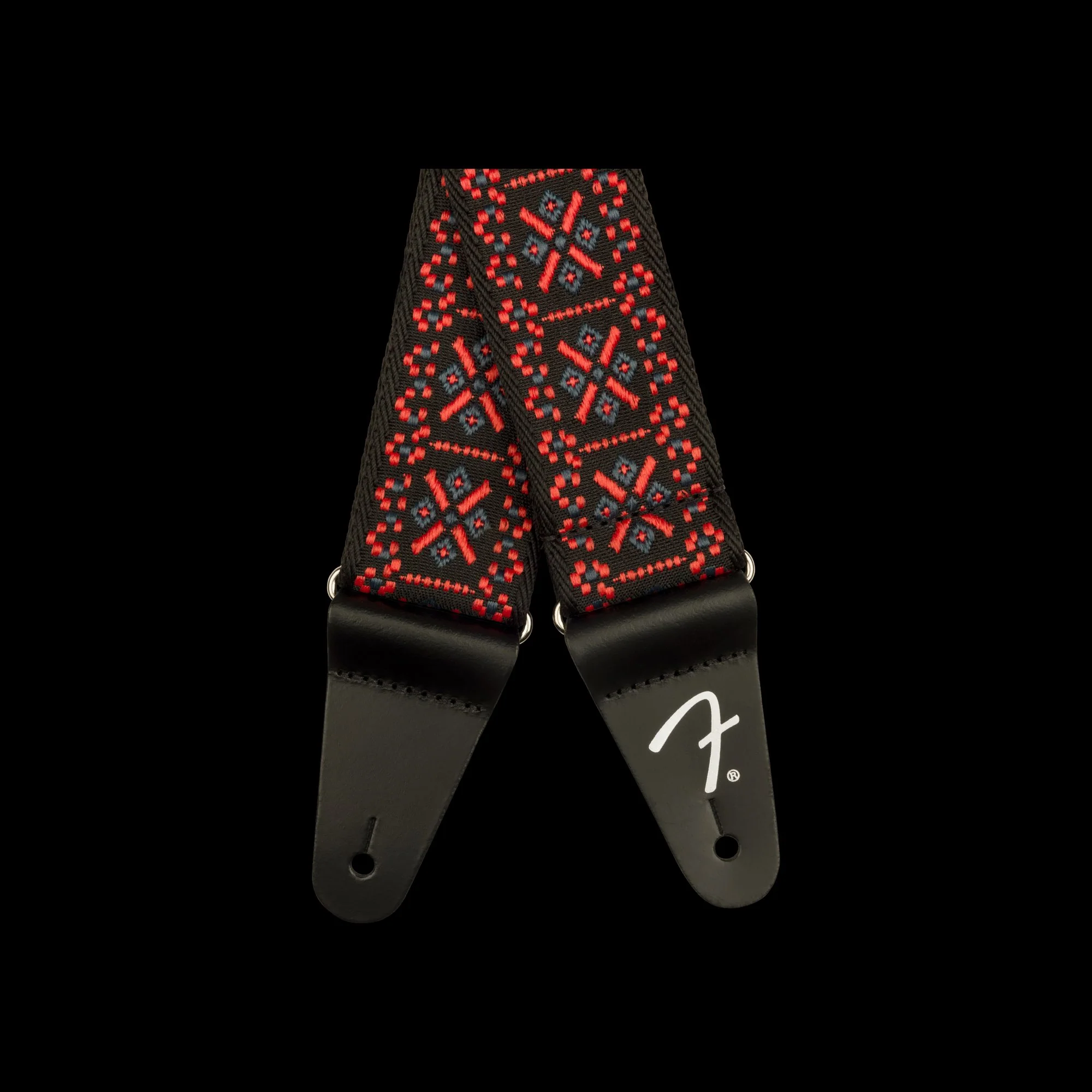 Fender Pasadena Woven Strap Lattice Red 2" Strap - Image 2