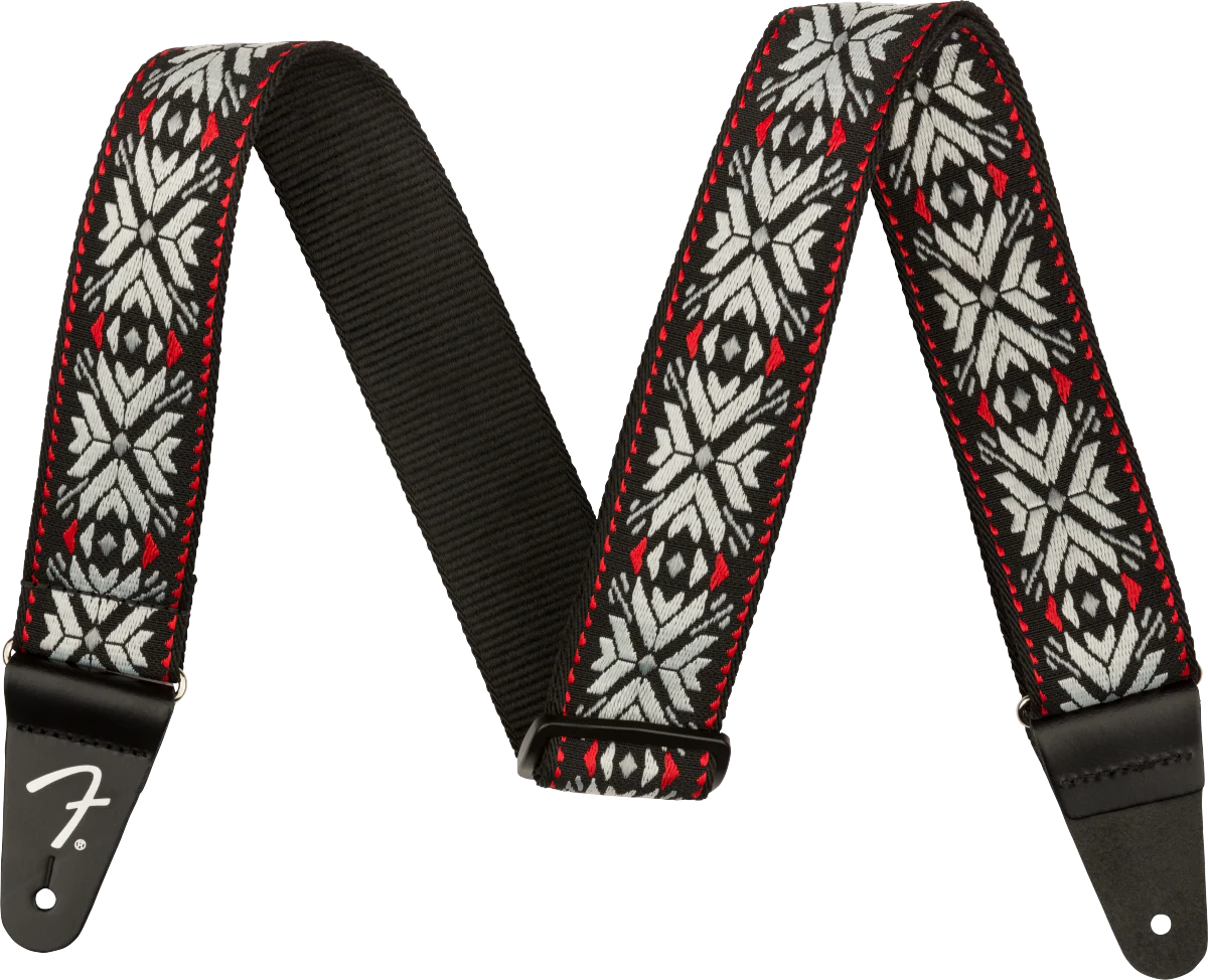 Fender Pasadena Woven Strap Red Snowflake 2" Strap