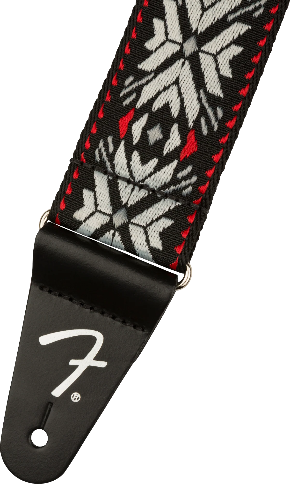 Fender Pasadena Woven Strap Red Snowflake 2" Strap - Image 2