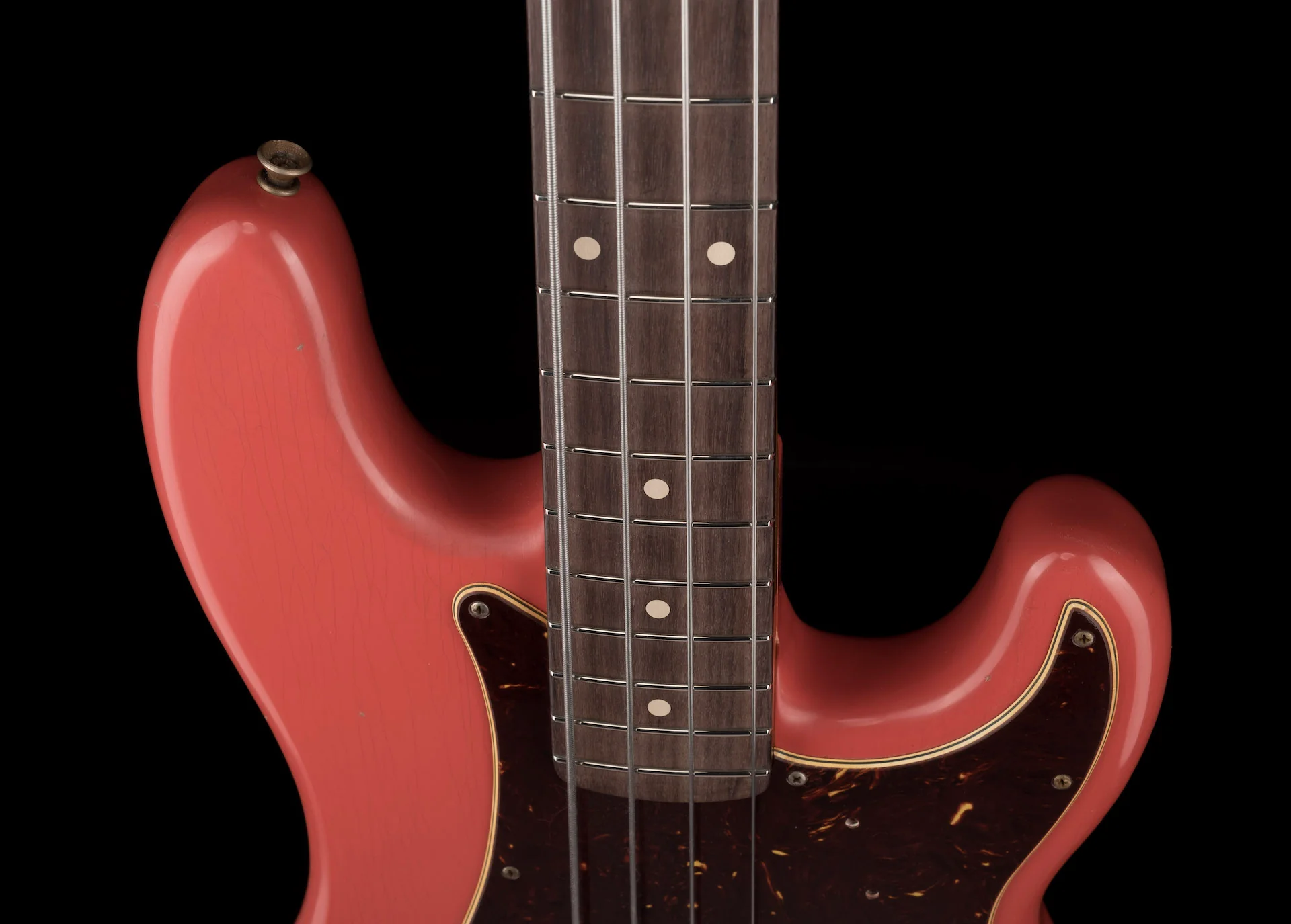 Fender Custom Shop Pino Palladino Signature Precision Bass Relic Fiesta Red over Desert Sand - Image 3