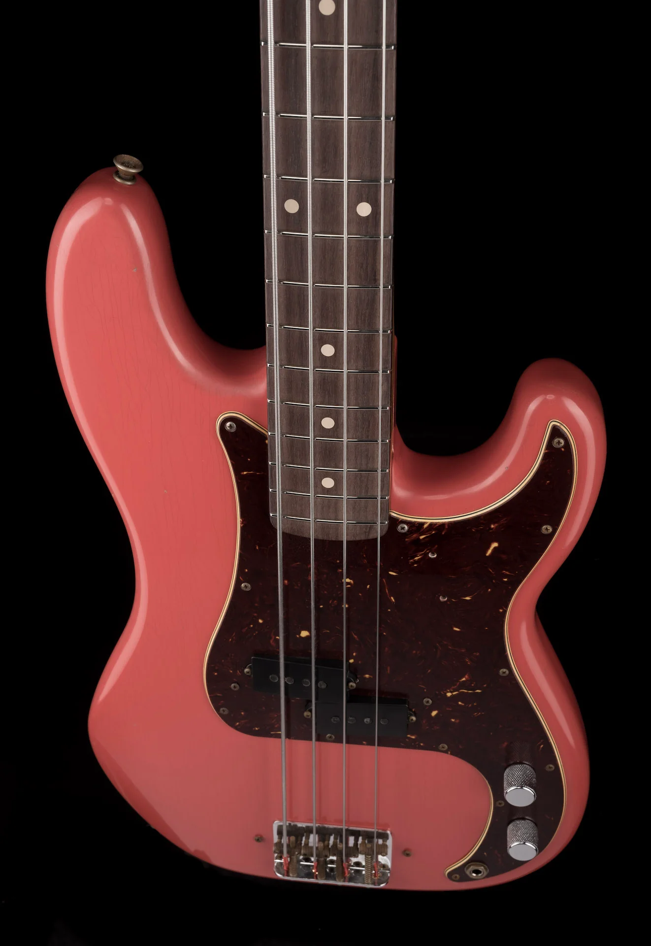 Fender Custom Shop Pino Palladino Signature Precision Bass Relic Fiesta Red over Desert Sand - Image 4