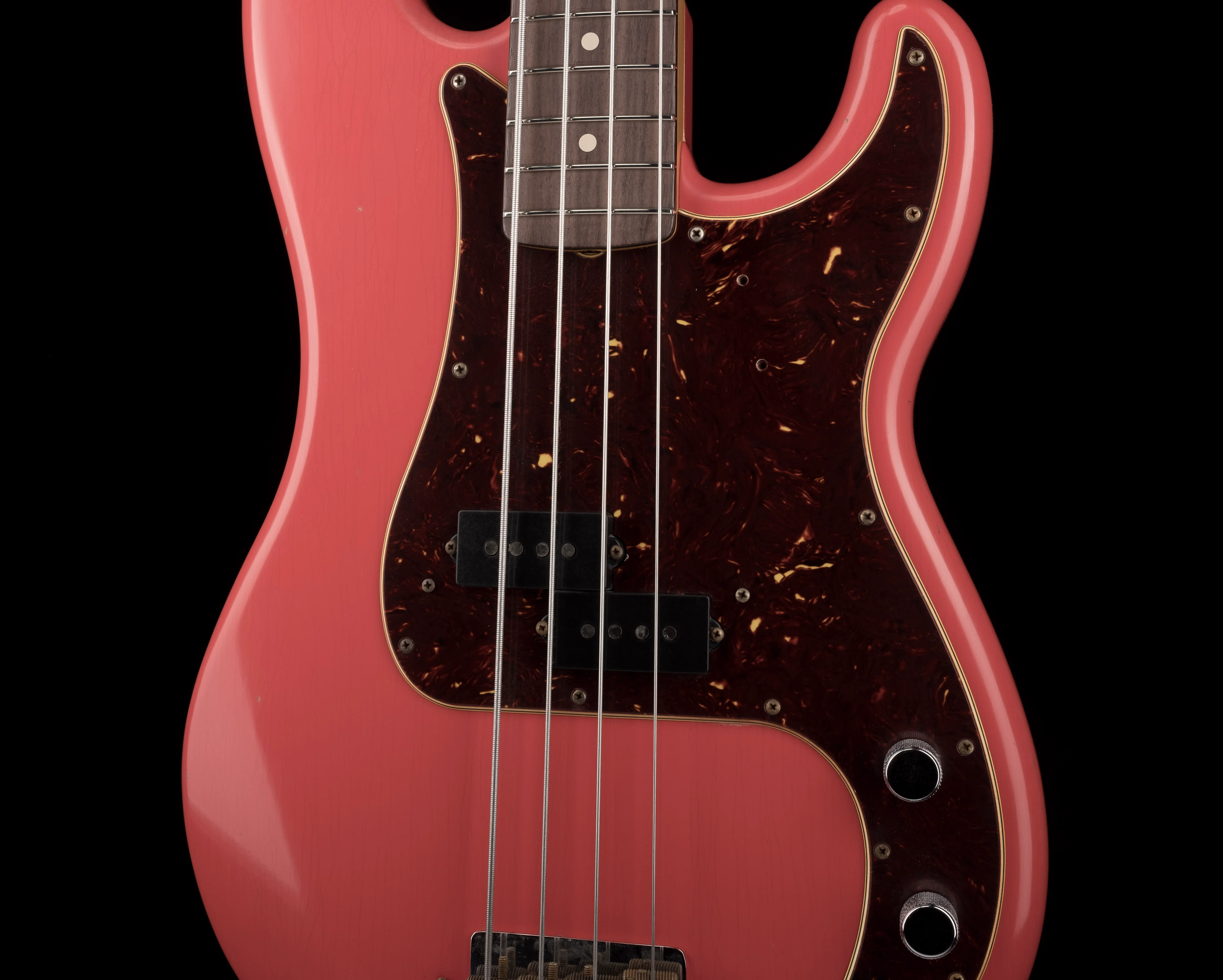 Fender Custom Shop Pino Palladino Signature Precision Bass Relic Fiesta Red over Desert Sand - Image 6