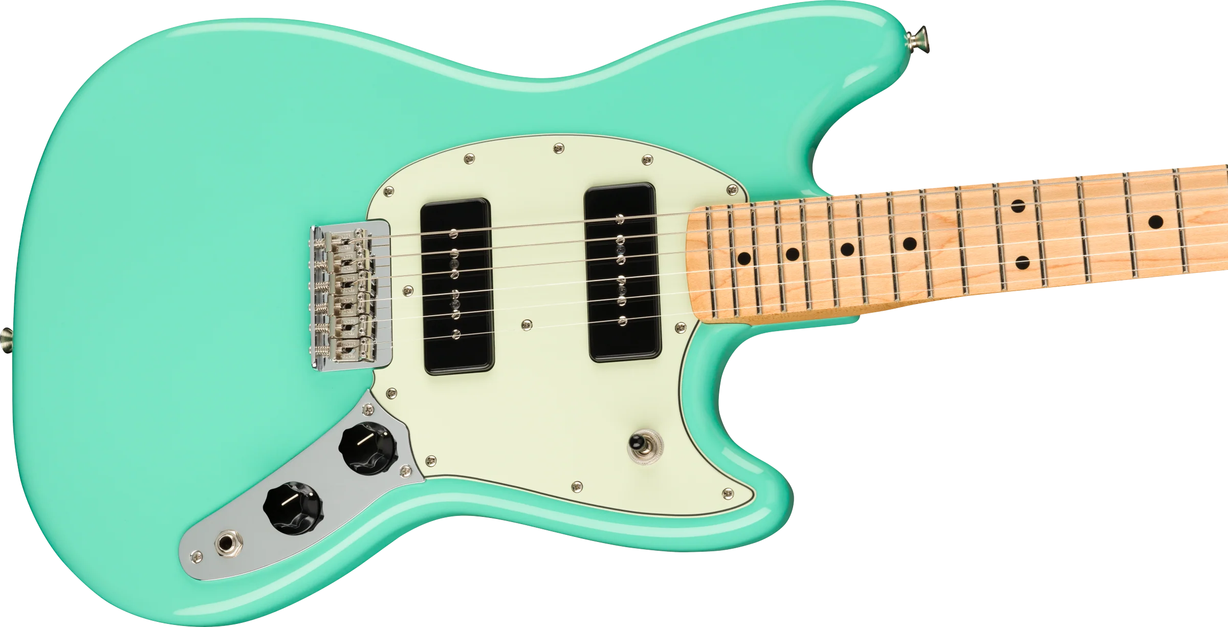 Fender Player Mustang 90 Maple Fingerboard Seafoam Green Electric Guitar - Image 4