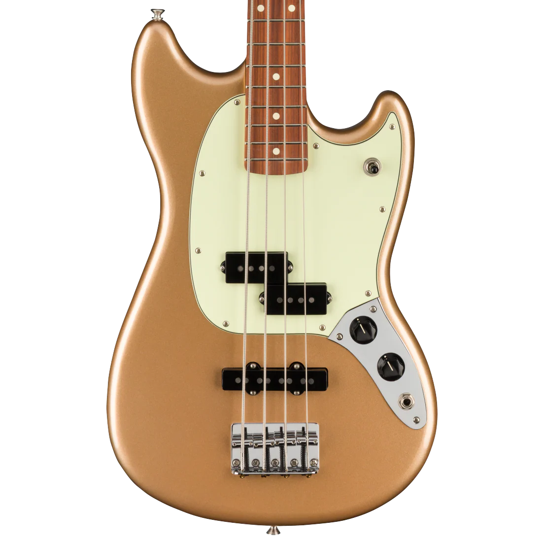 Fender Player Mustang Bass PJ Pau Ferro Fingerboard Firemist Gold