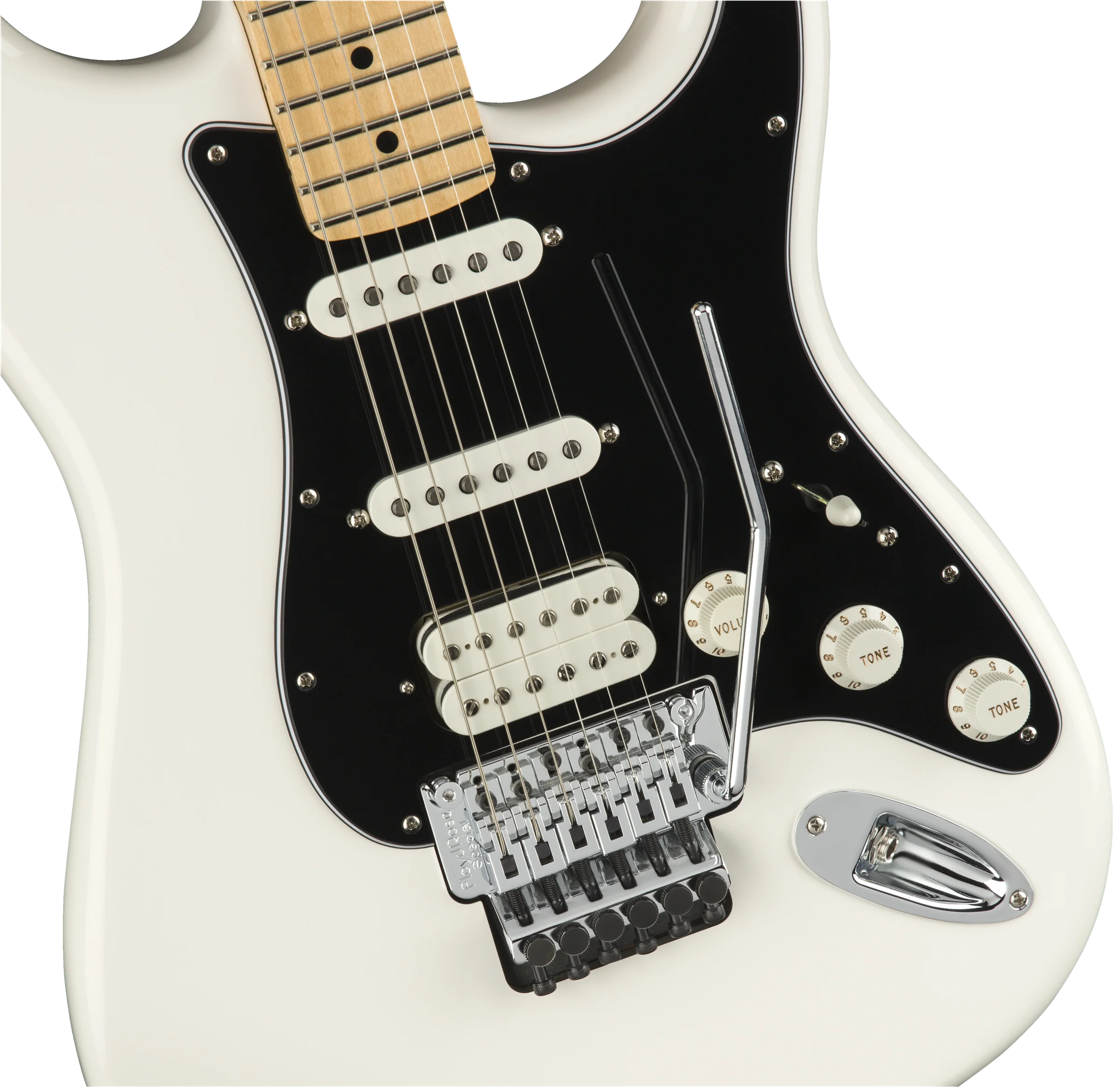 Fender Player Stratocaster HSS with Floyd Rose Maple Fingerboard Polar White - Image 5