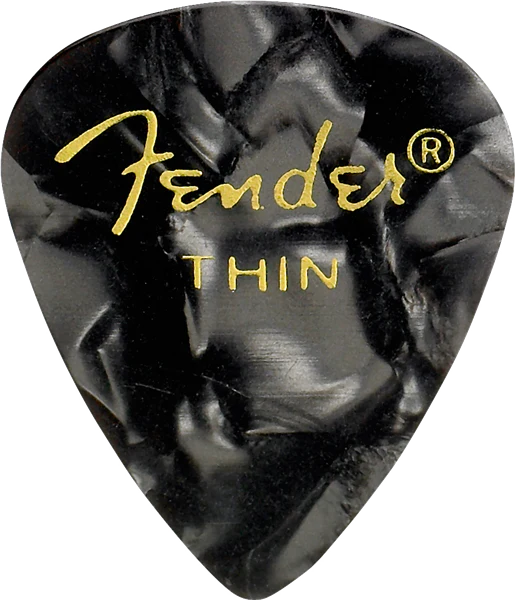 Fender Premium Celluloid 351 Shape Picks Thin Black Moto 144 Count