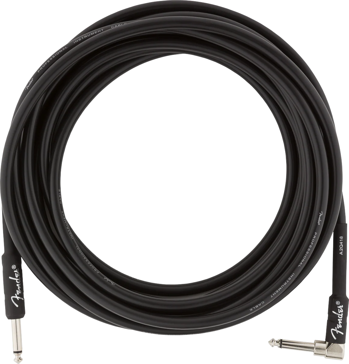 Fender Professional Series Instrument Cable Straight/Angle 18.6-ft. Black - Image 2