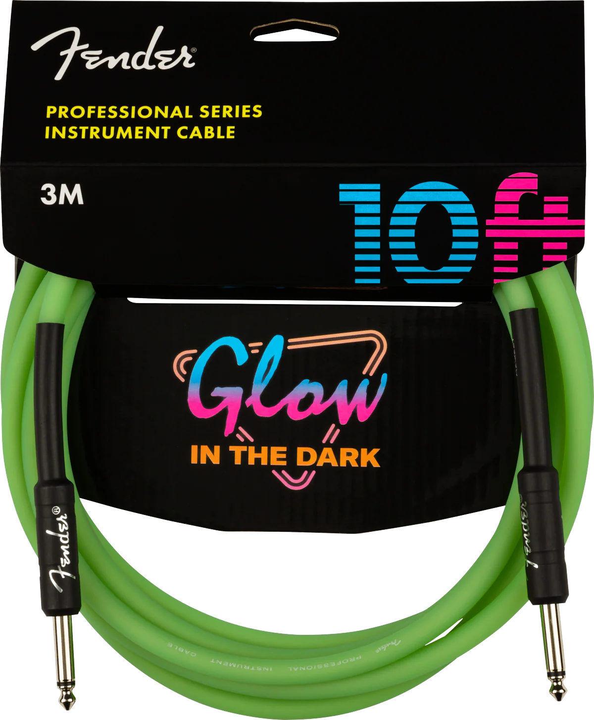 Fender Professional 10-ft. Glow In Dark Cable Green
