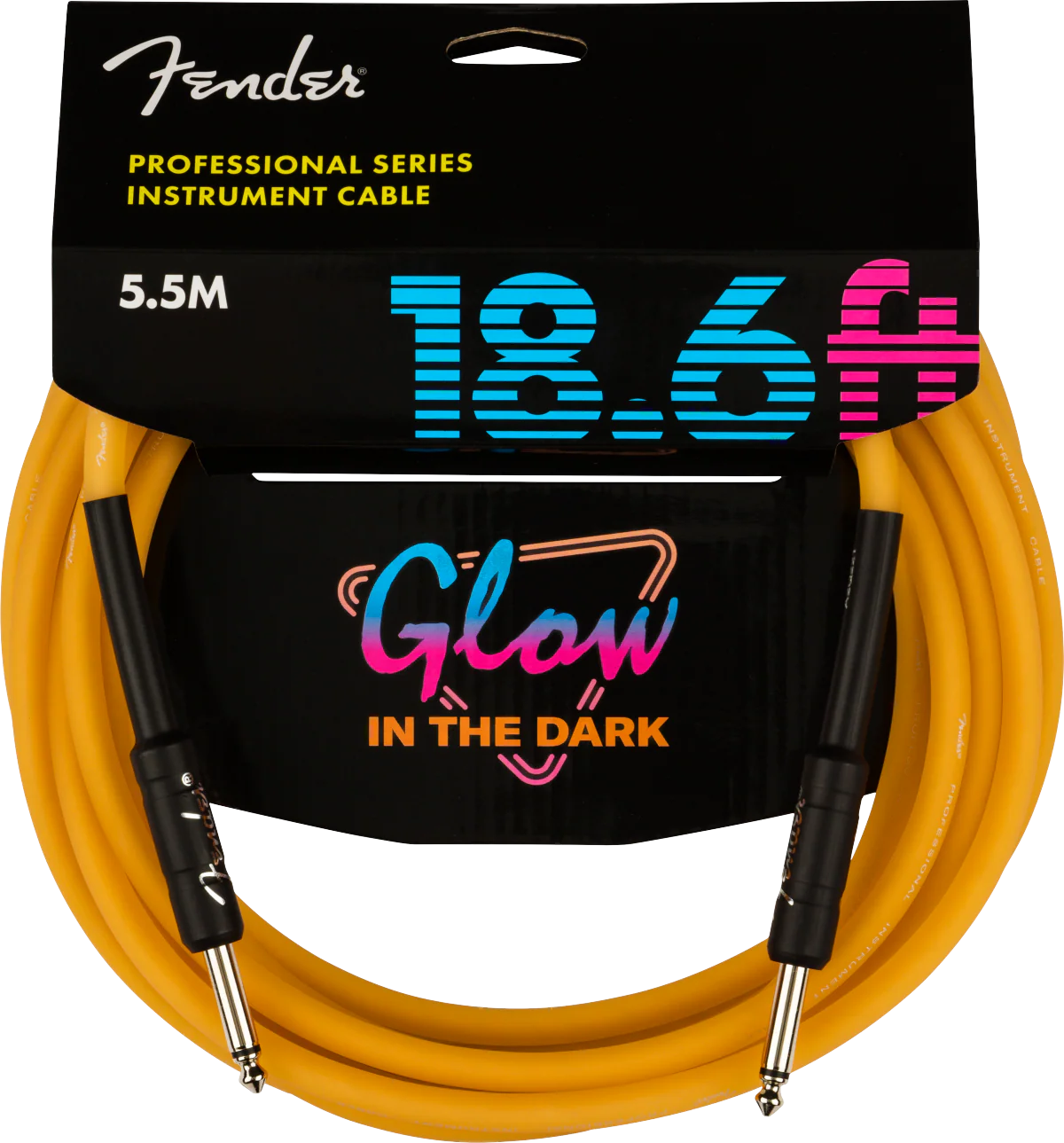 Fender Professional 18.6-ft. Glow In Dark Cable Orange