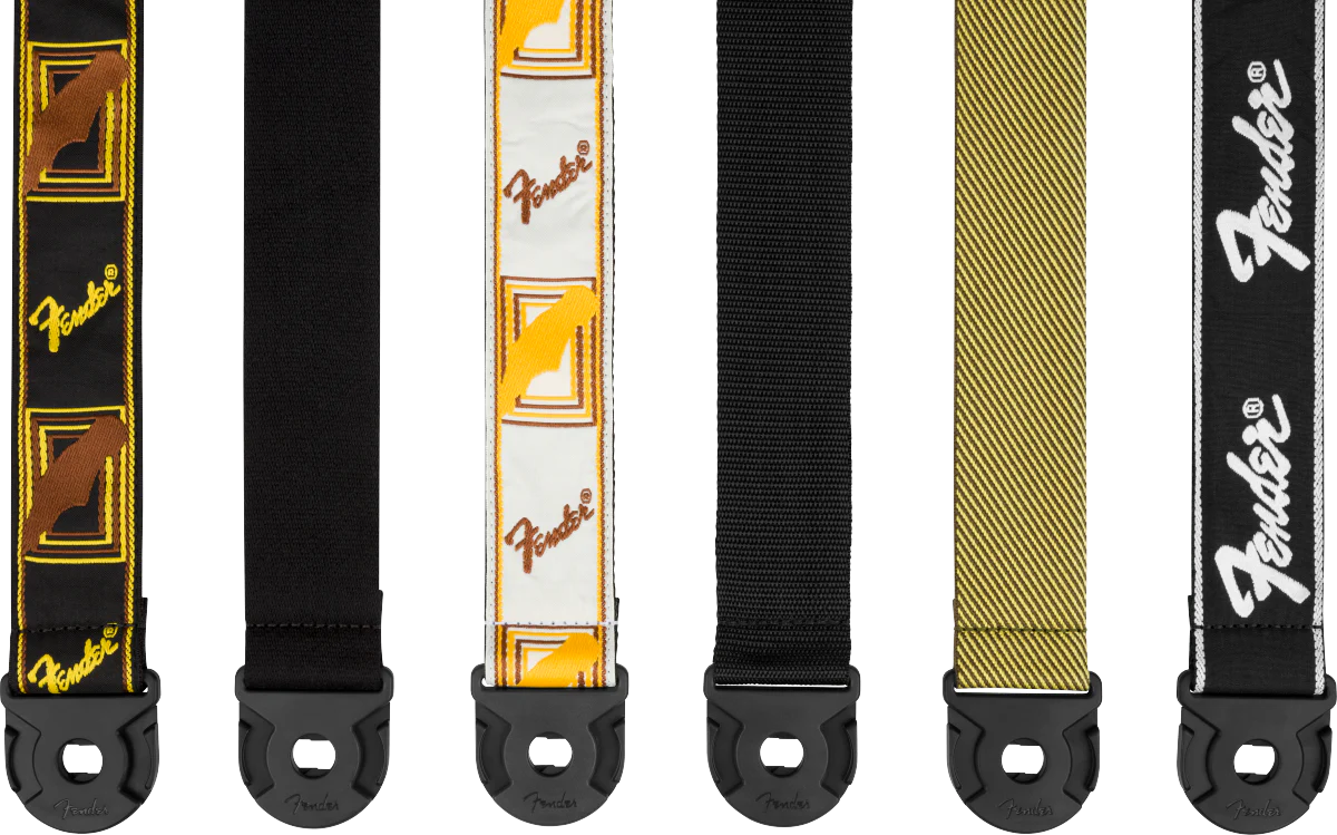 Fender Quick Grip Locking End Strap Black with White Running Logo 2" - Image 4