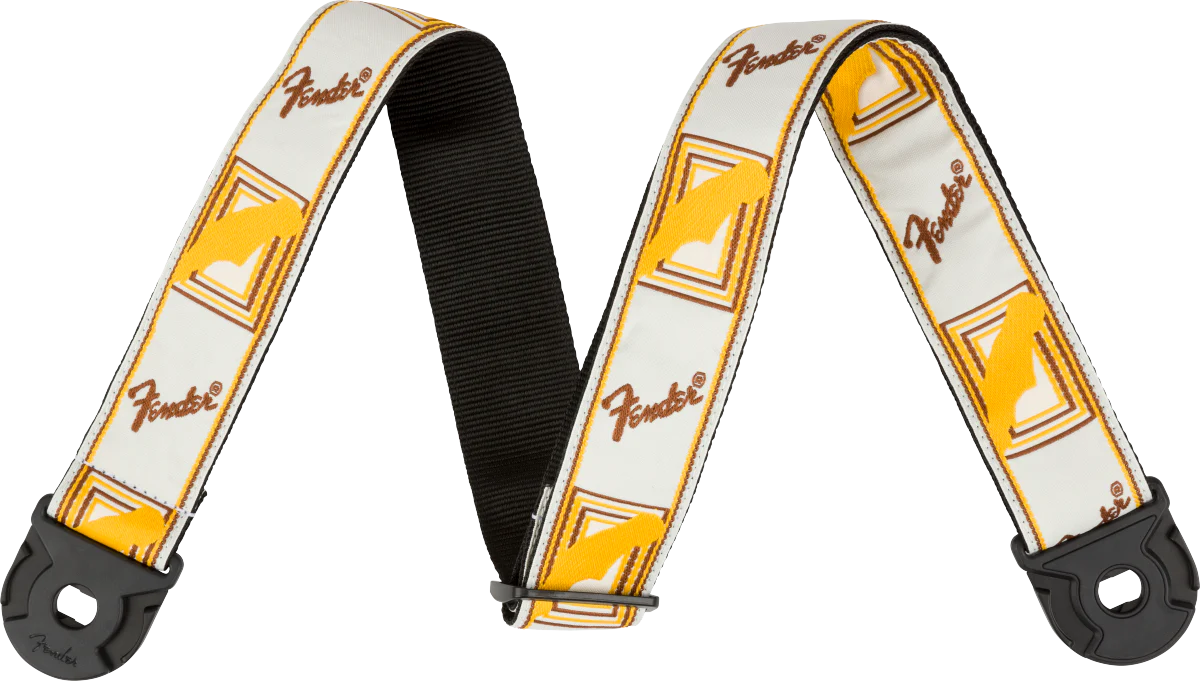 Fender Quick Grip Locking End Strap White Yellow and Brown 2"