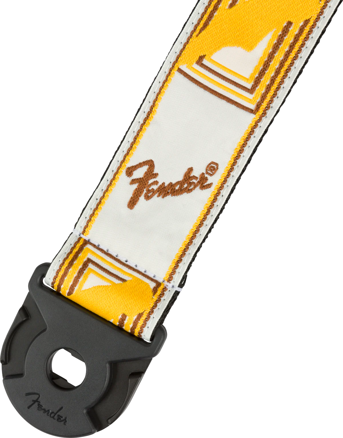 Fender Quick Grip Locking End Strap White Yellow and Brown 2" - Image 2