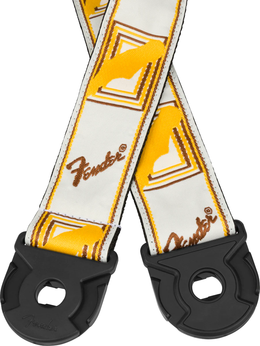 Fender Quick Grip Locking End Strap White Yellow and Brown 2" - Image 3