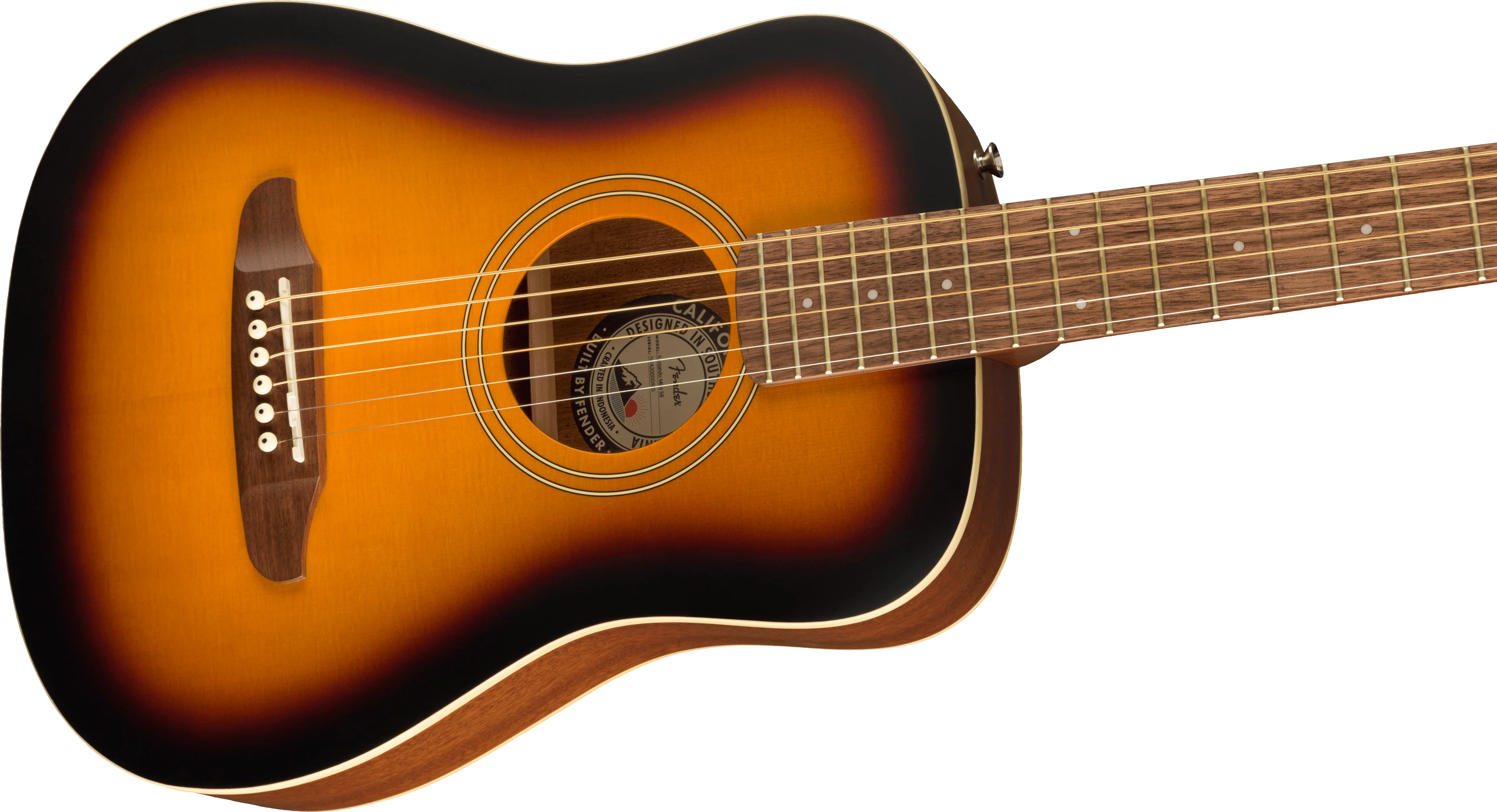 Fender Redondo Mini Sunburst Acoustic Guitar - Image 5