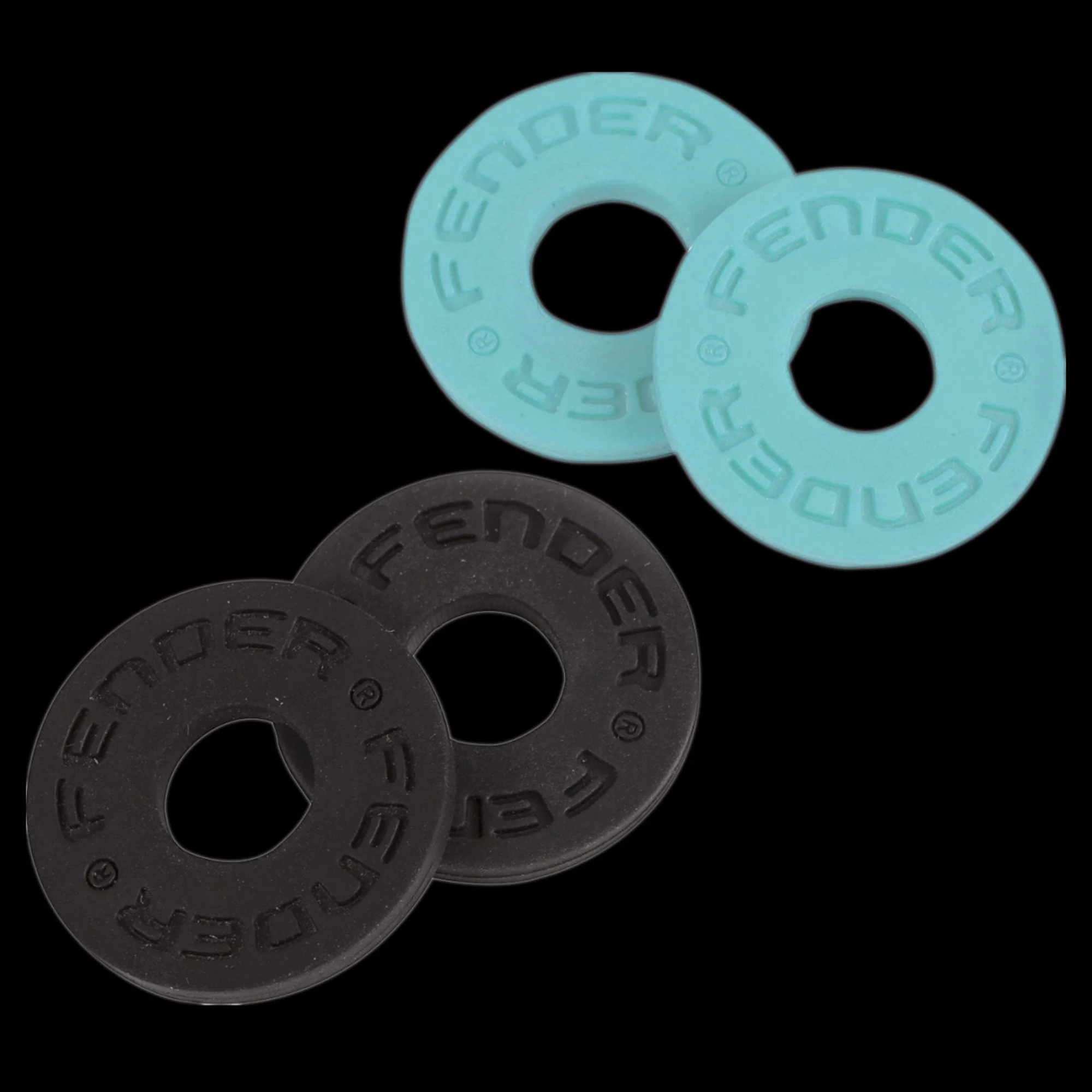 Fender Strap Block 4-Pack Black (2) and Daphne Blue (2)