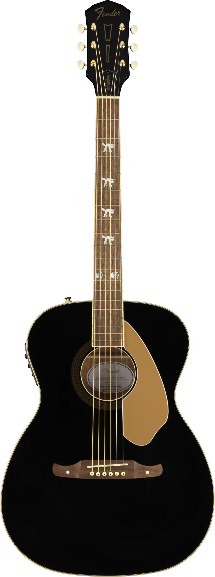 Fender Tim Armstrong 10th Anniversary Hellcat Walnut Fingerboard Black Acoustic Guitar - Image 2
