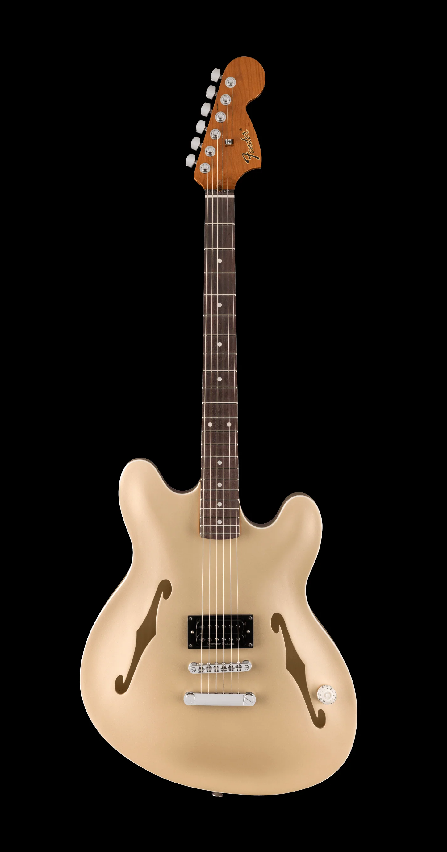 Fender Tom DeLonge Starcaster Chrome Hardware Satin Shoreline Gold - Image 2