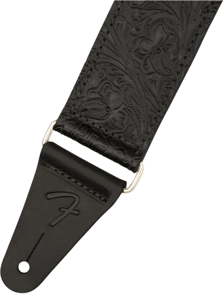 Fender Tooled Leather Guitar Strap, 2", Black - Image 2