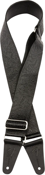 Fender Tooled Leather Guitar Strap, 2", Black - Image 3