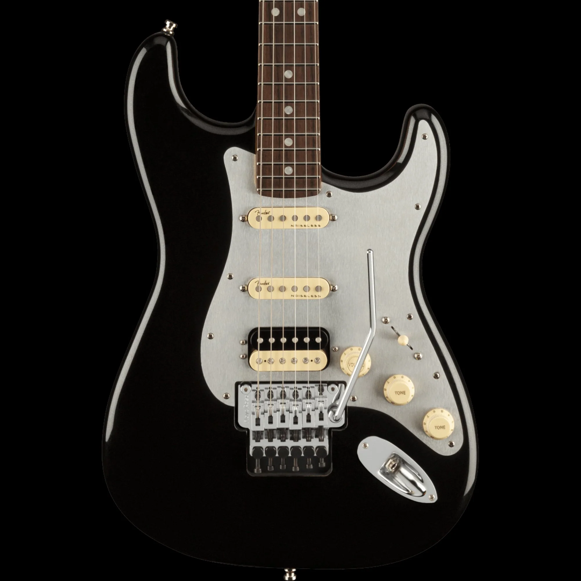 Fender Ultra Luxe Stratocaster HSS Floyd Rose Mystic Black Guitar With Case - Demo