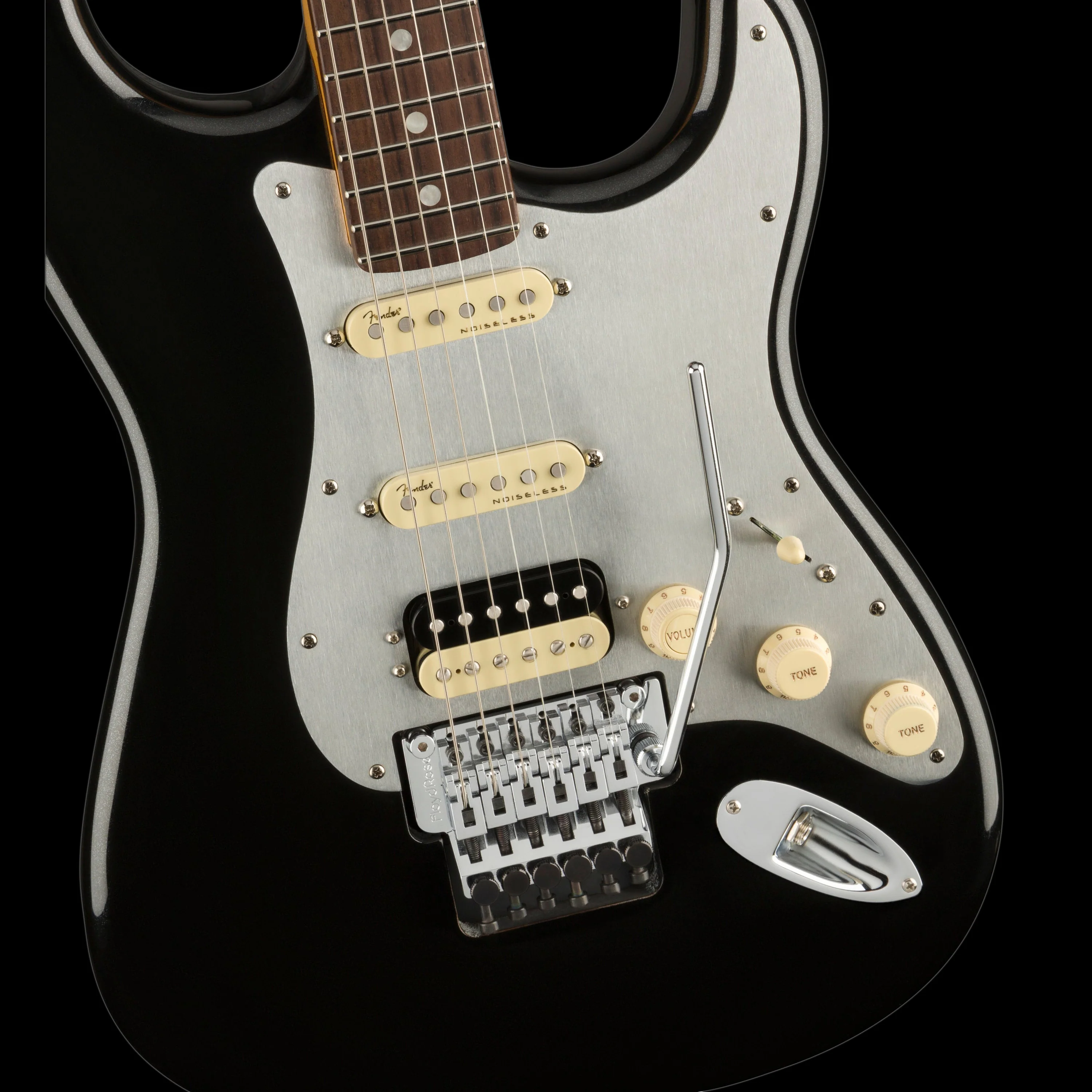 Fender Ultra Luxe Stratocaster HSS Floyd Rose Mystic Black Guitar With Case - Demo - Image 4