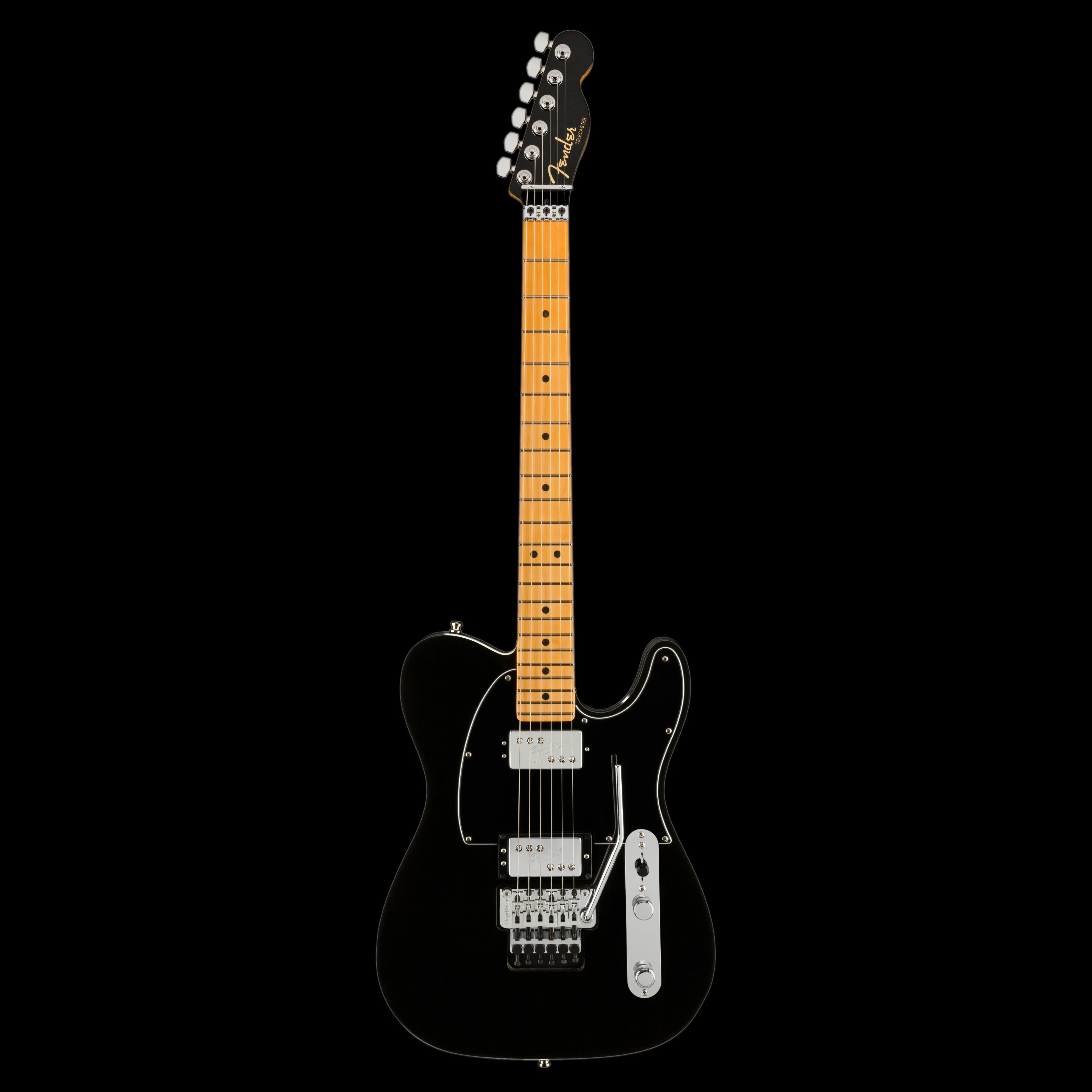 Fender Ultra Luxe Telecaster HH Floyd Rose Maple Mystic Black Guitar With Case - Image 2