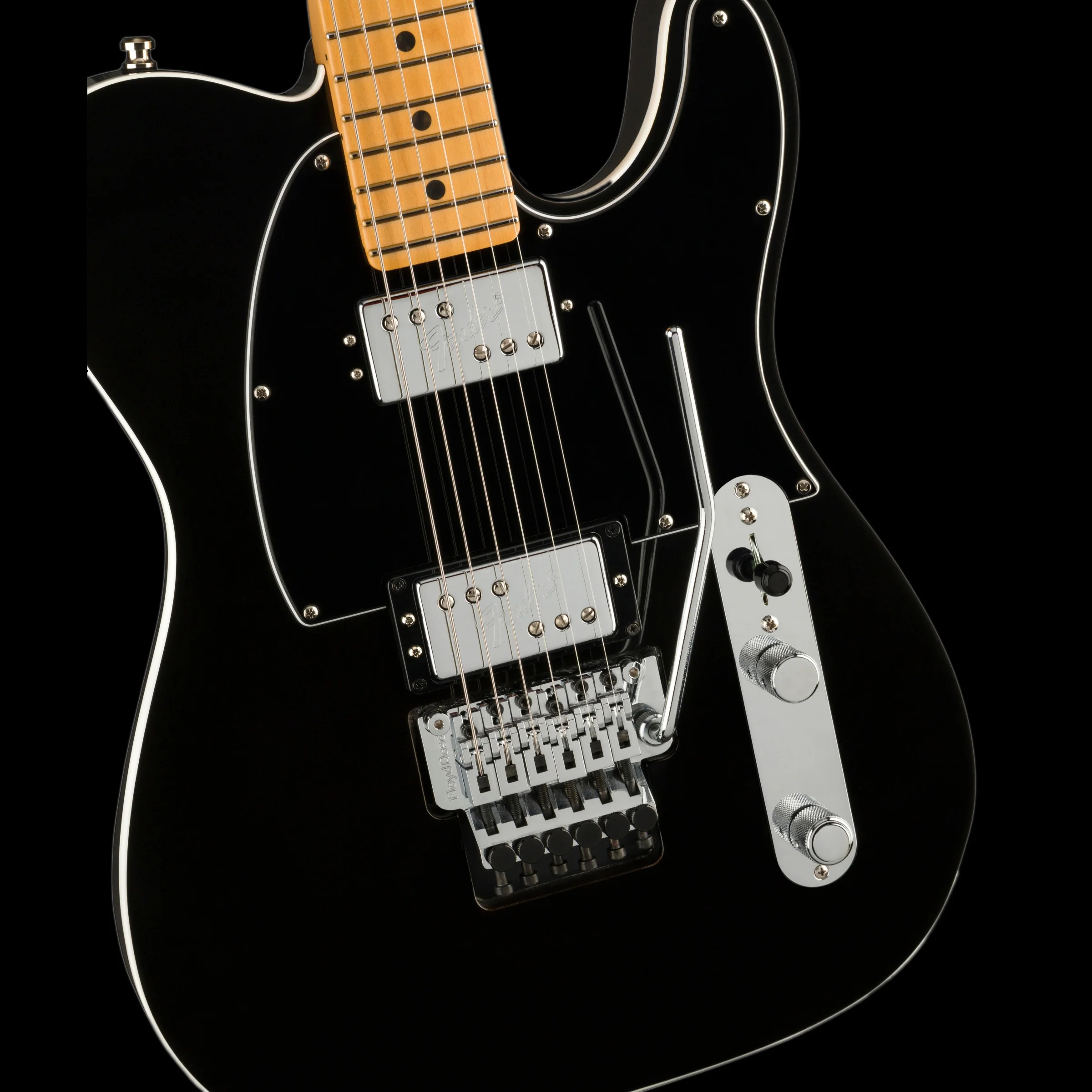 Fender Ultra Luxe Telecaster HH Floyd Rose Maple Mystic Black Guitar With Case - Image 3