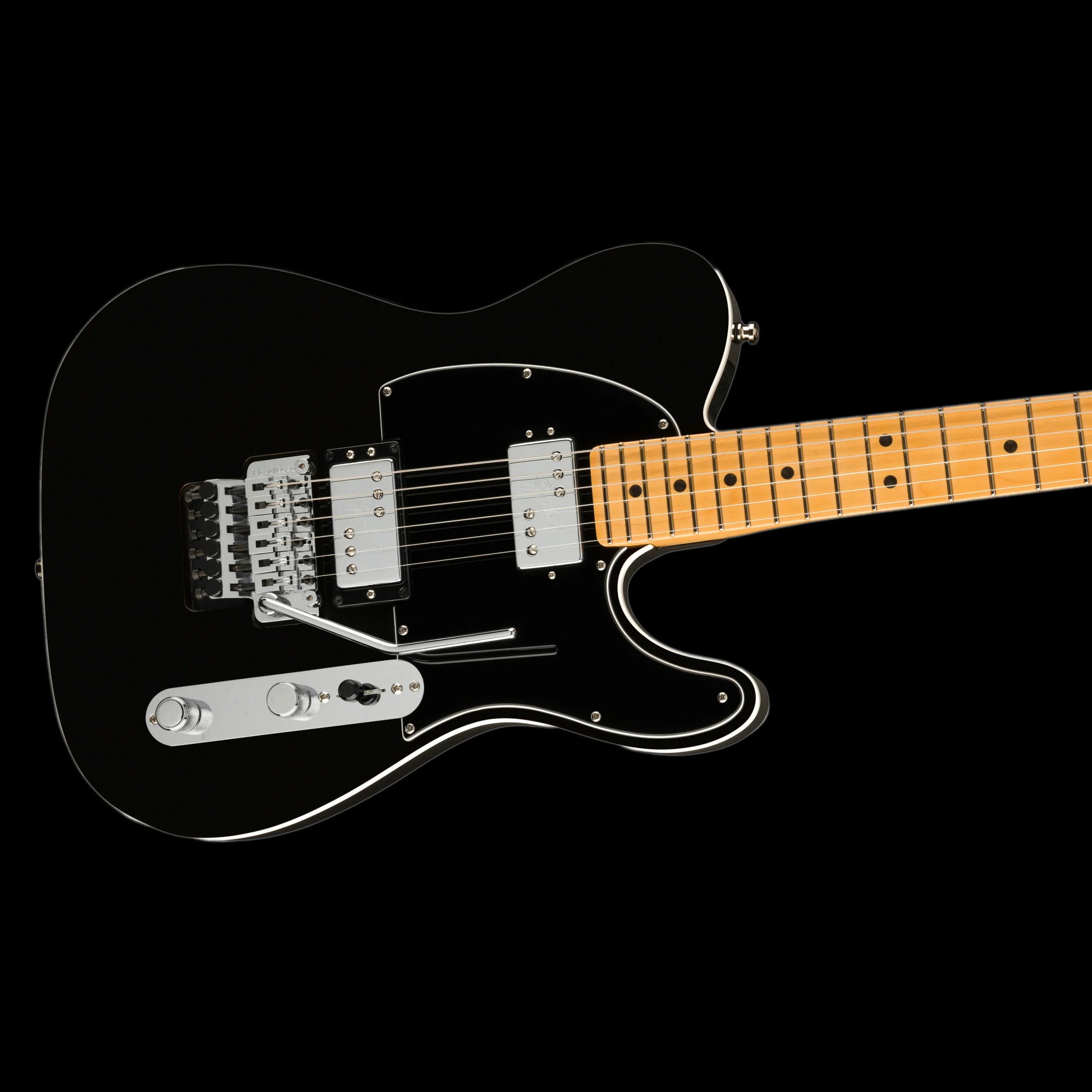 Fender Ultra Luxe Telecaster HH Floyd Rose Maple Mystic Black Guitar With Case - Image 4