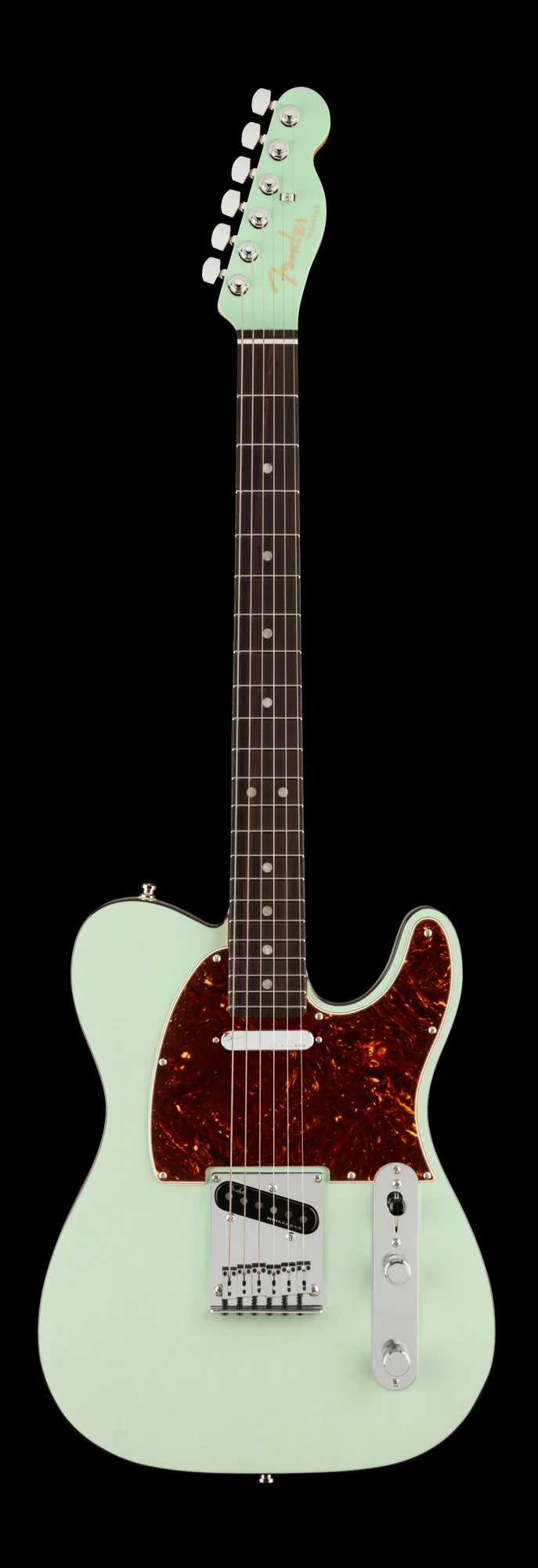 Fender Ultra Luxe Telecaster Rosewood Neck Transparent Surf Green with Case - Image 2