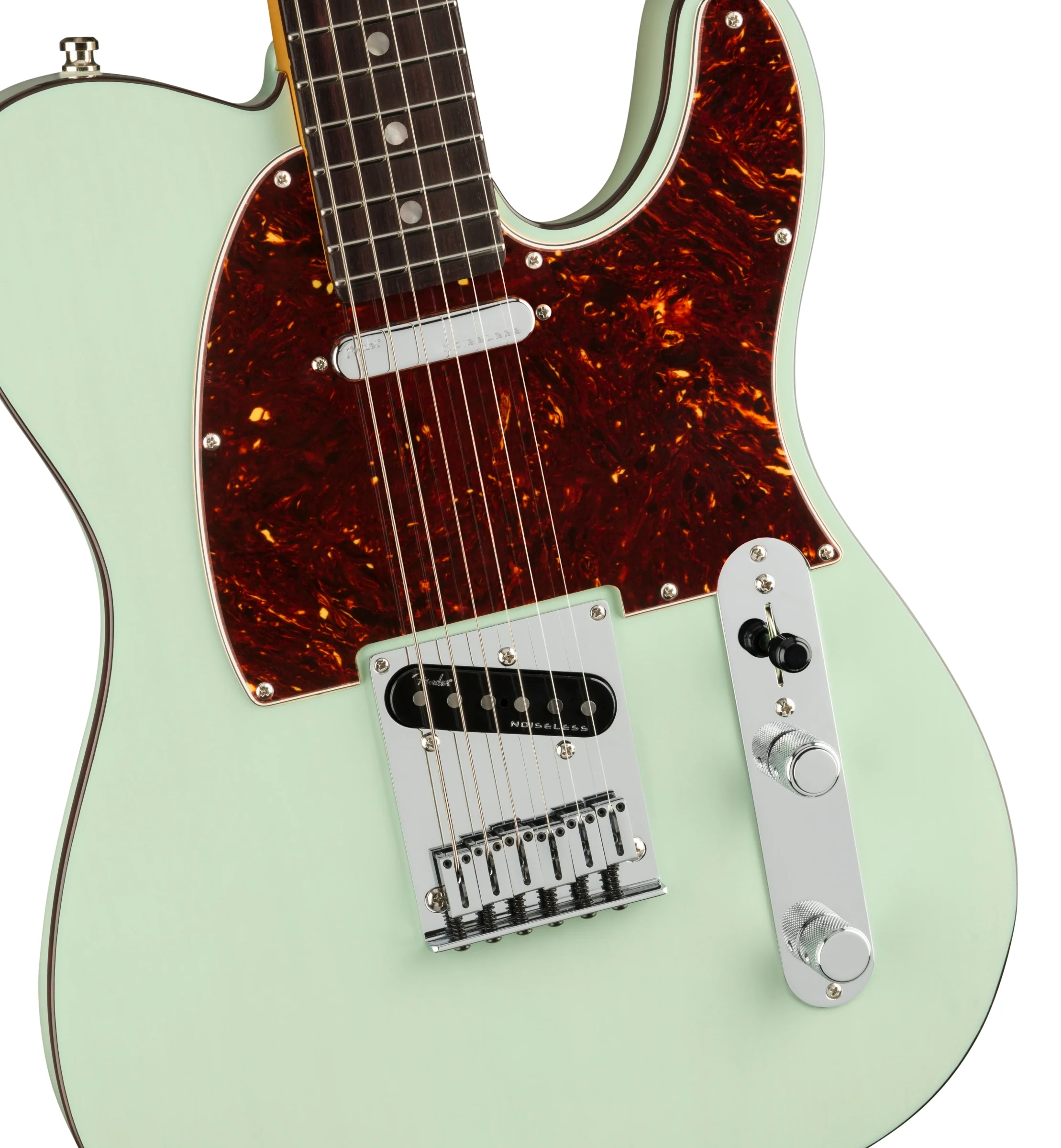 Fender Ultra Luxe Telecaster Rosewood Neck Transparent Surf Green with Case - Image 4