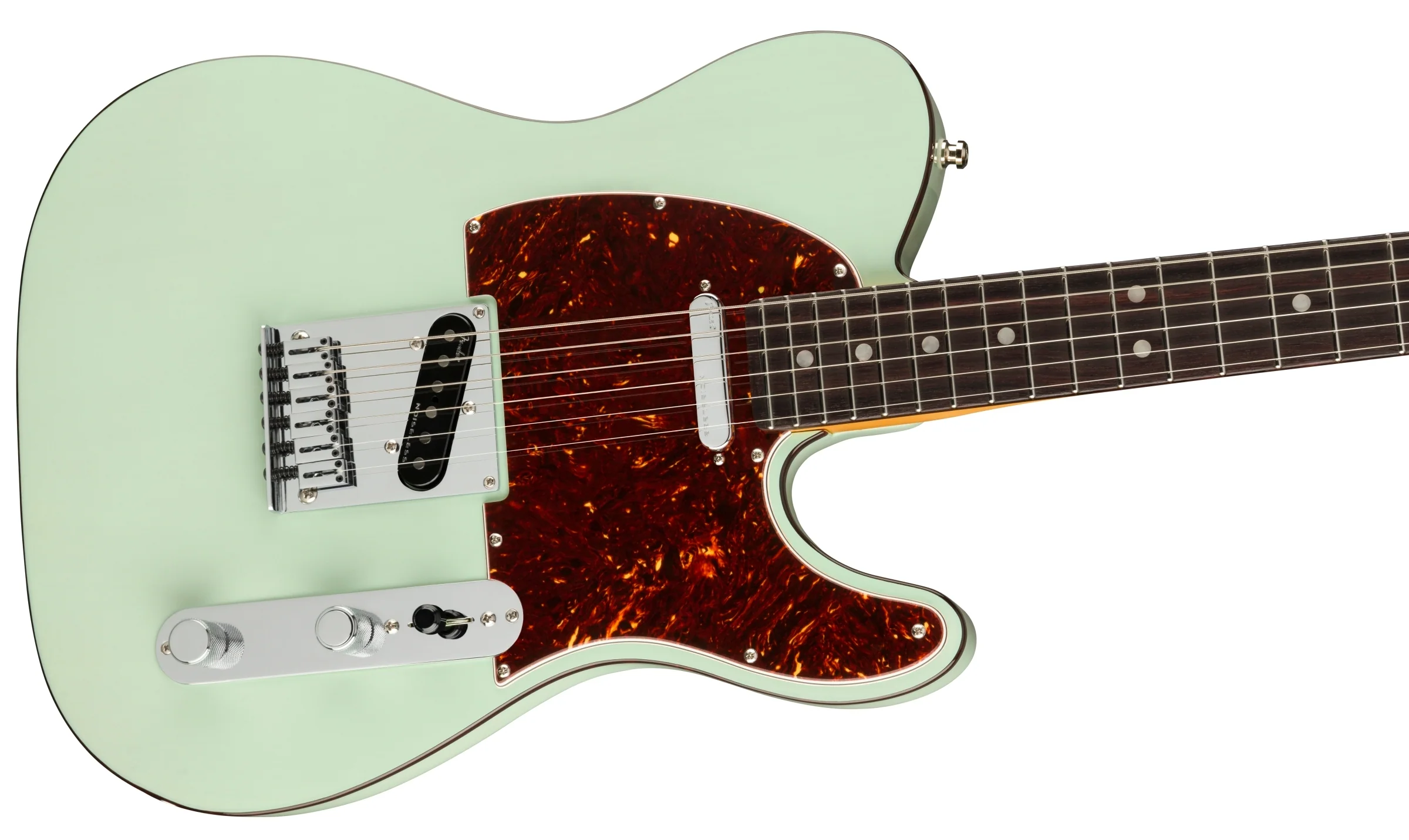 Fender Ultra Luxe Telecaster Rosewood Neck Transparent Surf Green with Case - Image 5