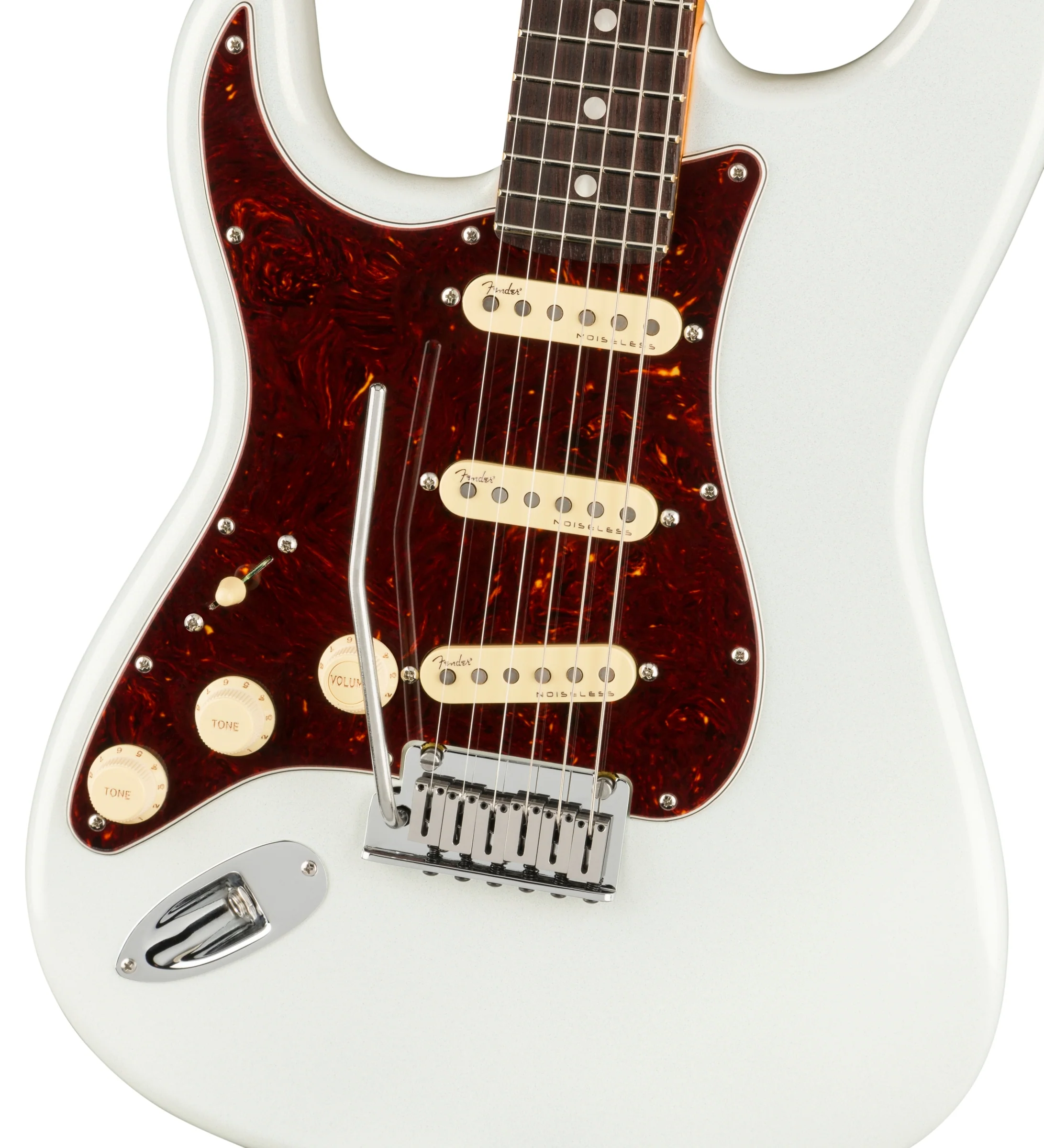 Fender Ultra Stratocaster Left-Handed Rosewood Neck Arctic Pearl Electric Guitar - Image 4
