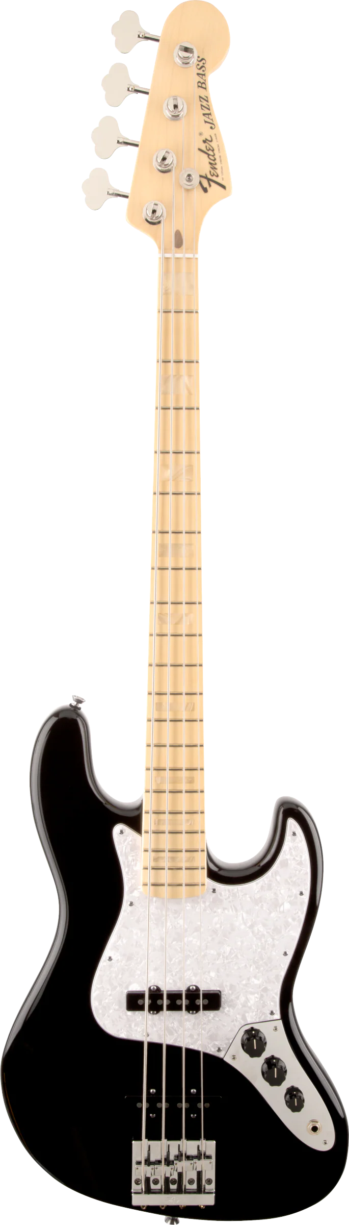 Fender USA Artist Series Geddy Lee Jazz Bass Maple Black - Image 2