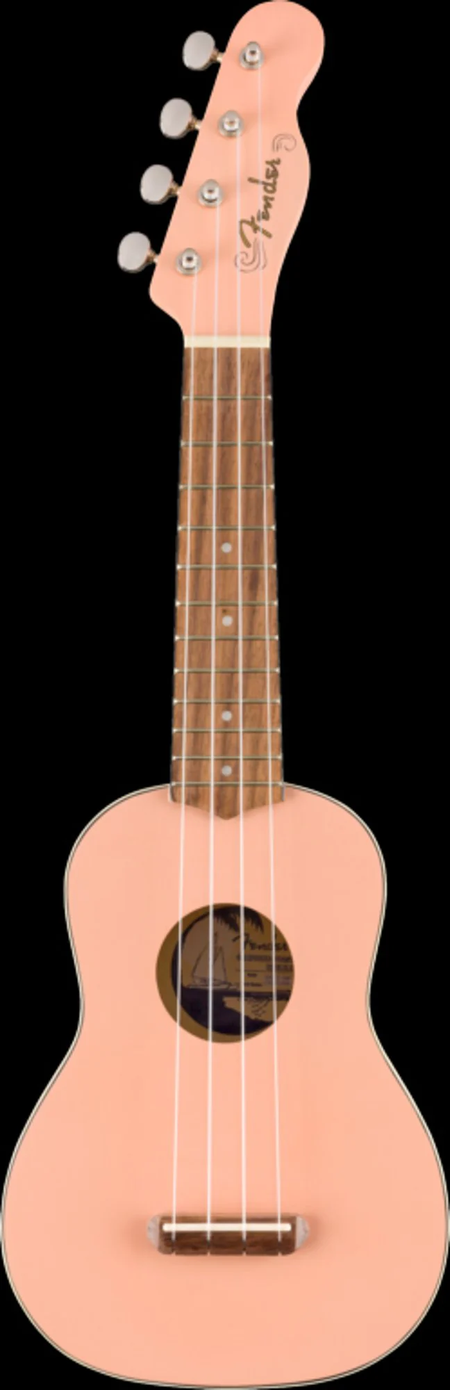 Fender Venice Soprano Uke Walnut Fingerboard Shell Pink - Image 3