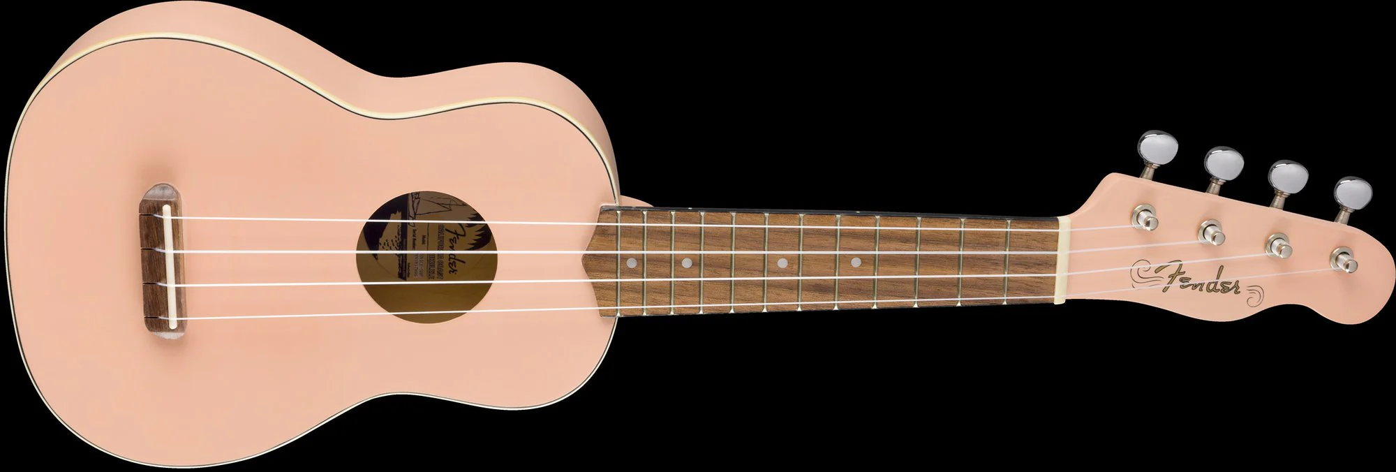 Fender Venice Soprano Uke Walnut Fingerboard Shell Pink - Image 4