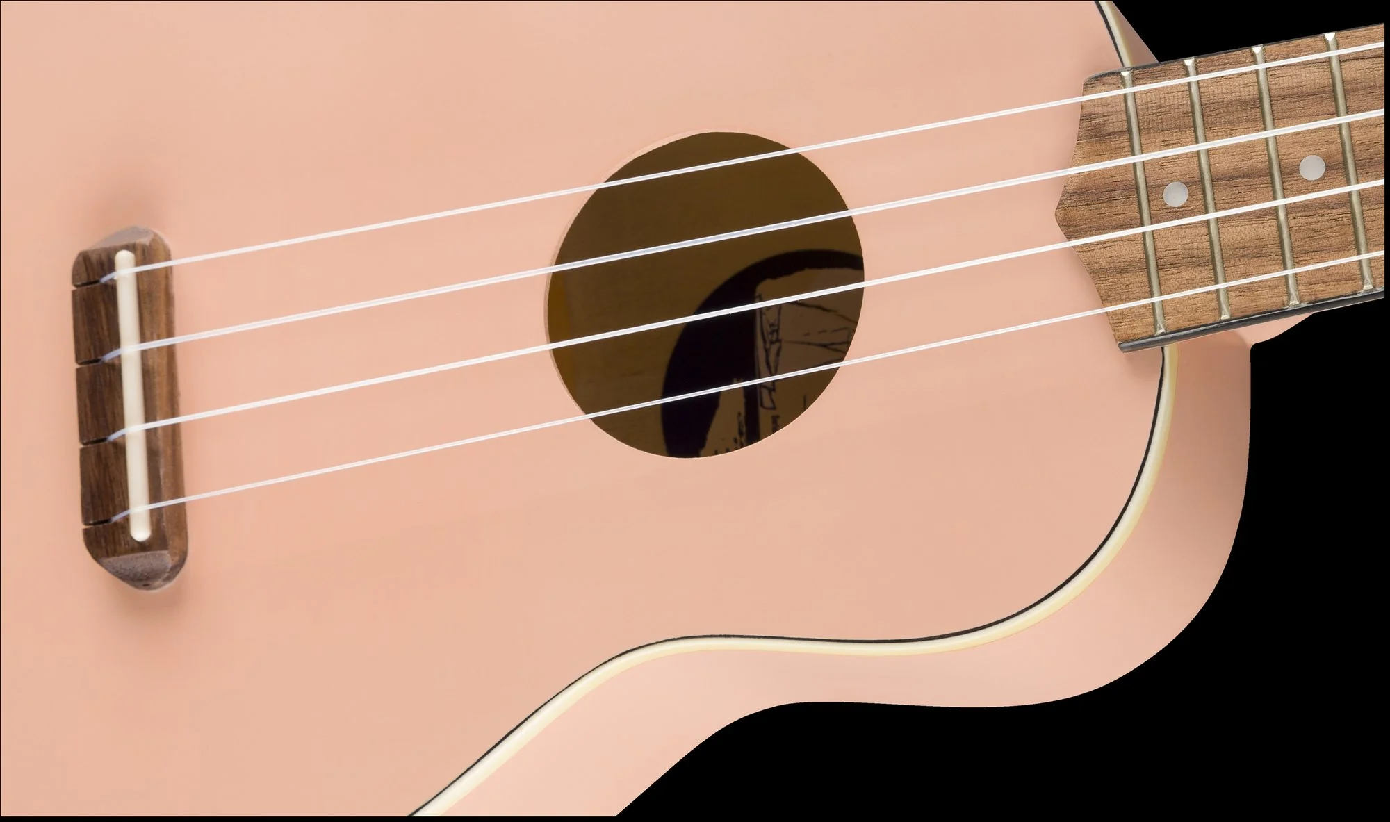 Fender Venice Soprano Uke Walnut Fingerboard Shell Pink - Image 5