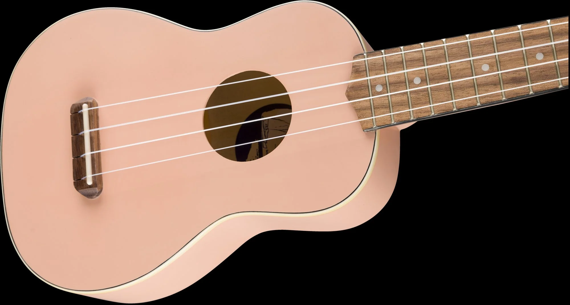 Fender Venice Soprano Uke Walnut Fingerboard Shell Pink - Image 6