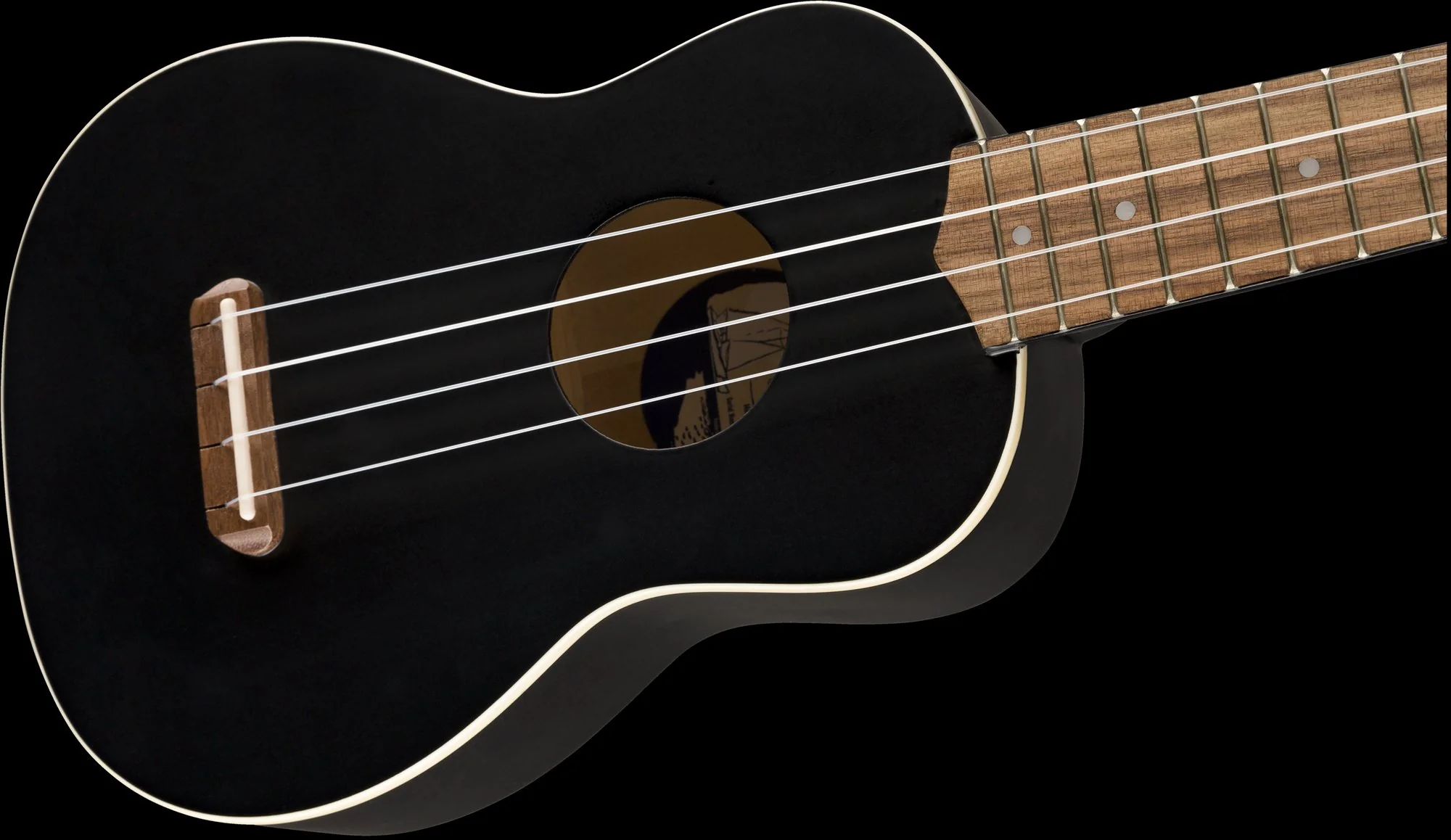 Fender Venice Soprano Ukulele Satin Black Finish Uke - Image 6