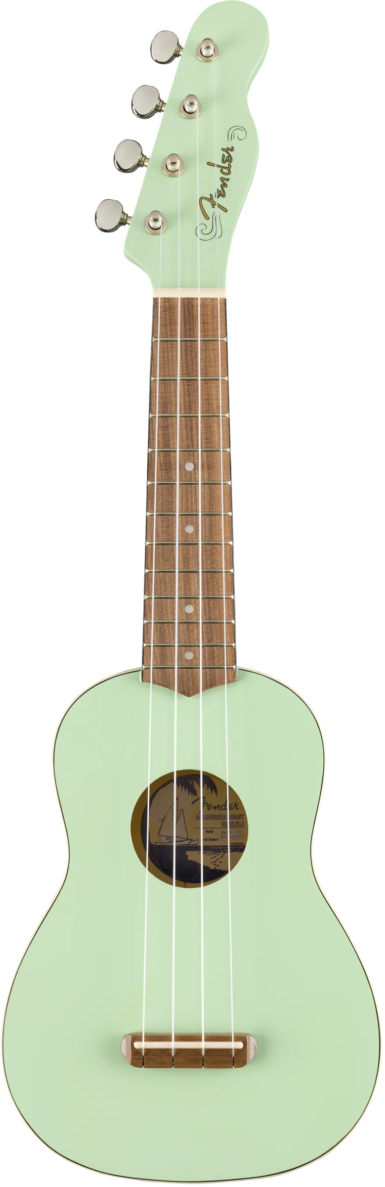 Fender Venice Soprano Ukulele Surf Green Walnut Fingerboard - Image 2
