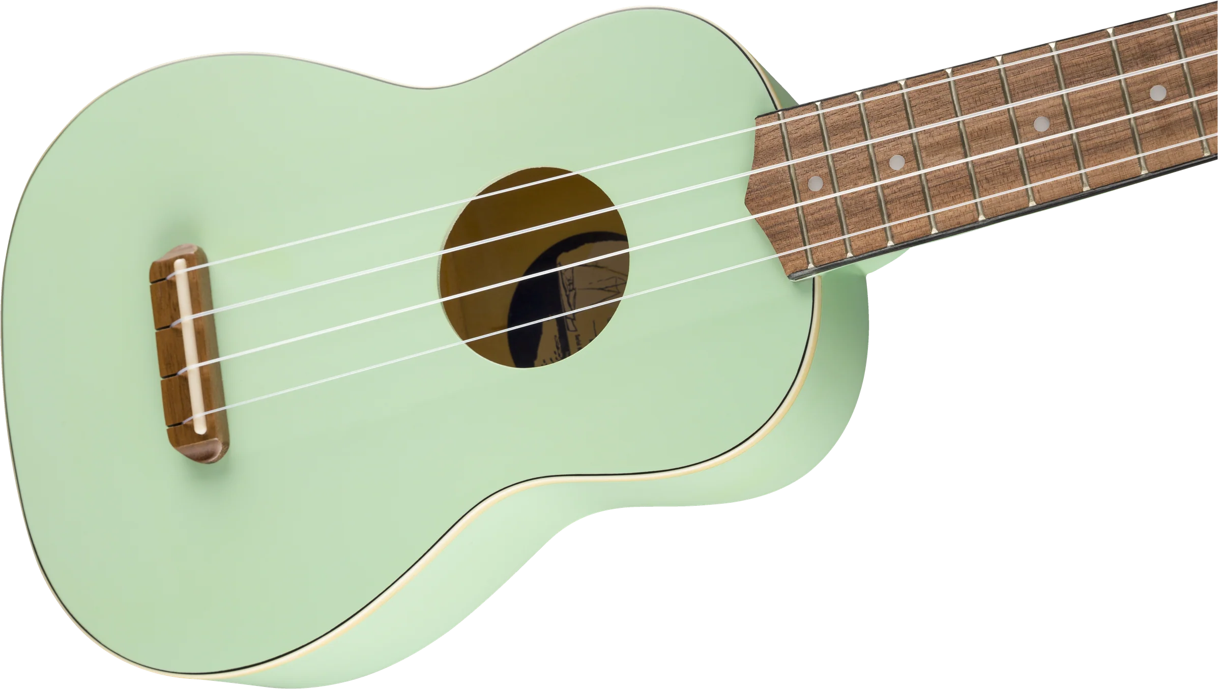 Fender Venice Soprano Ukulele Surf Green Walnut Fingerboard - Image 4