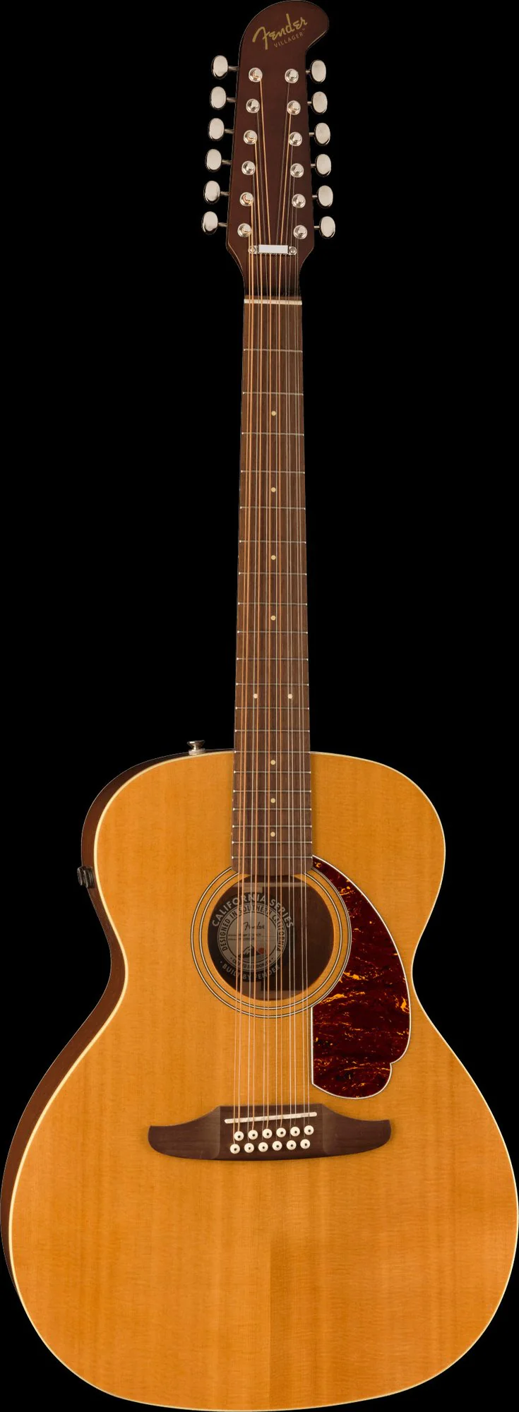 Fender Villager 12-String Walnut Fingerboard Tortoiseshell Pickguard Aged Natural - Image 5