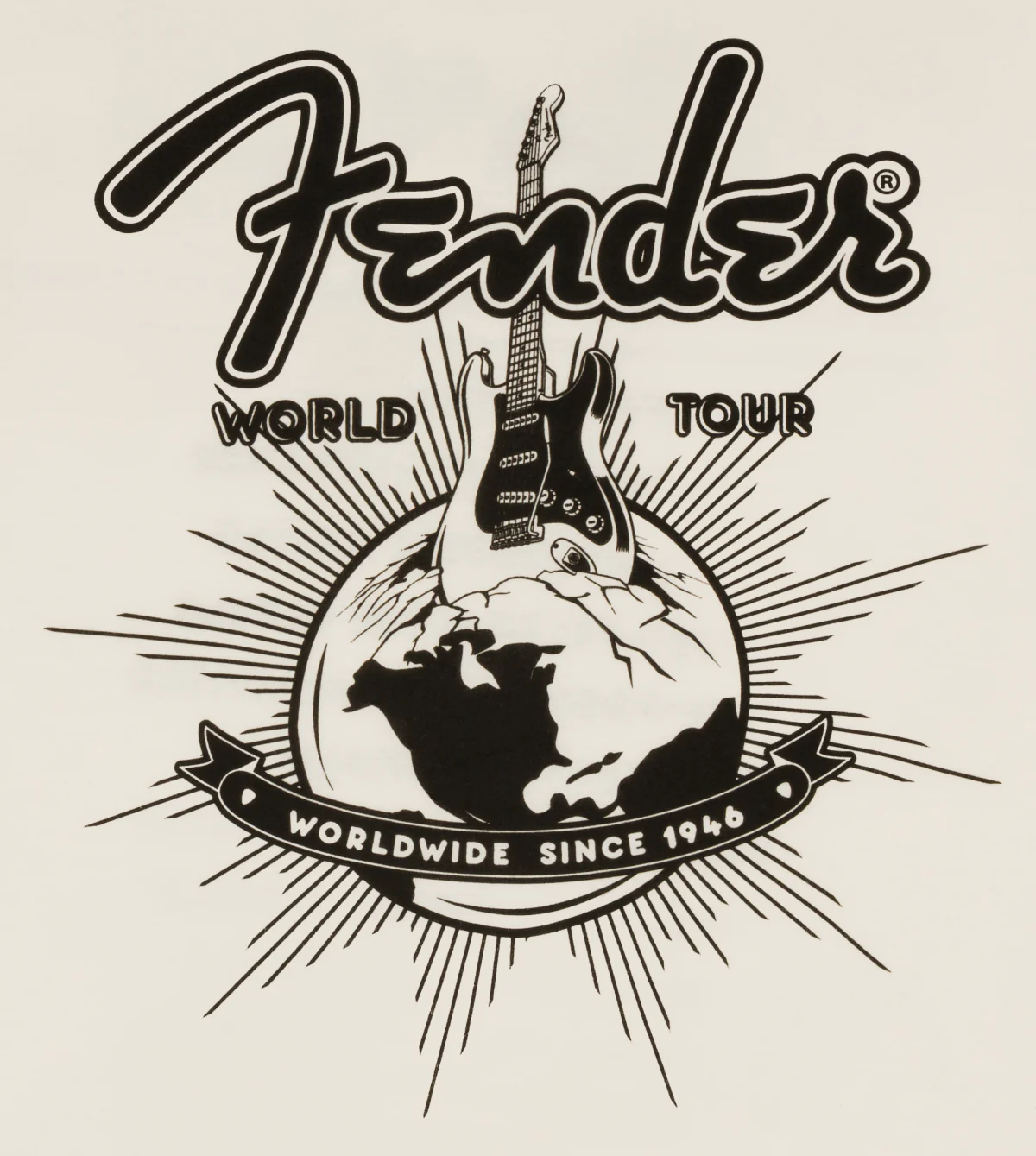 Fender World Tour T-Shirt Vintage White L - Image 4