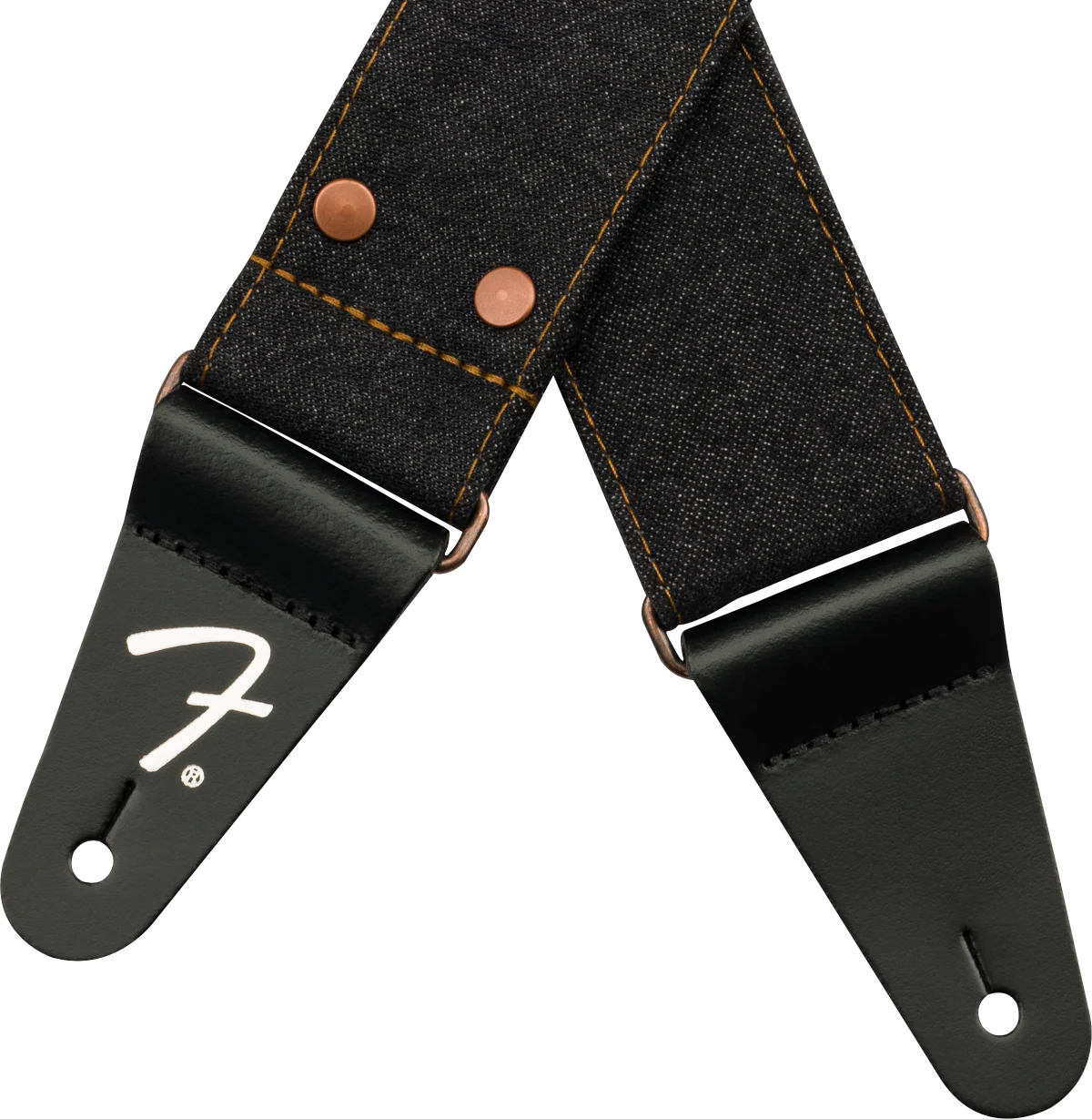 Fender x Wrangler Riveted Denim Strap Black - Image 3